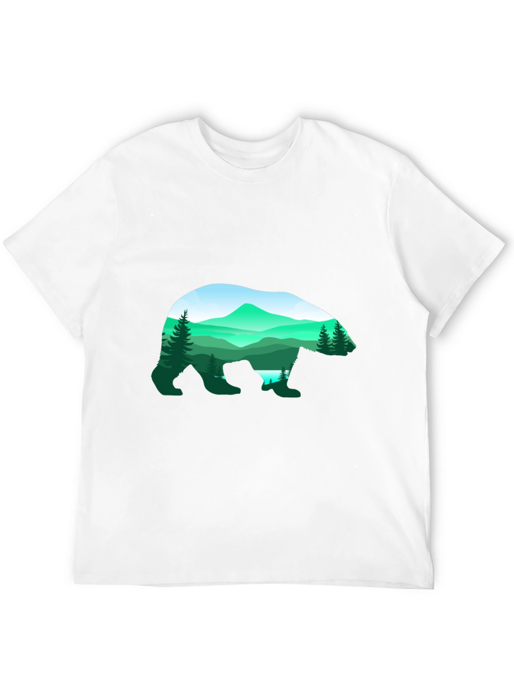 Bear Silhouette Mountain Graphic Tee - Black