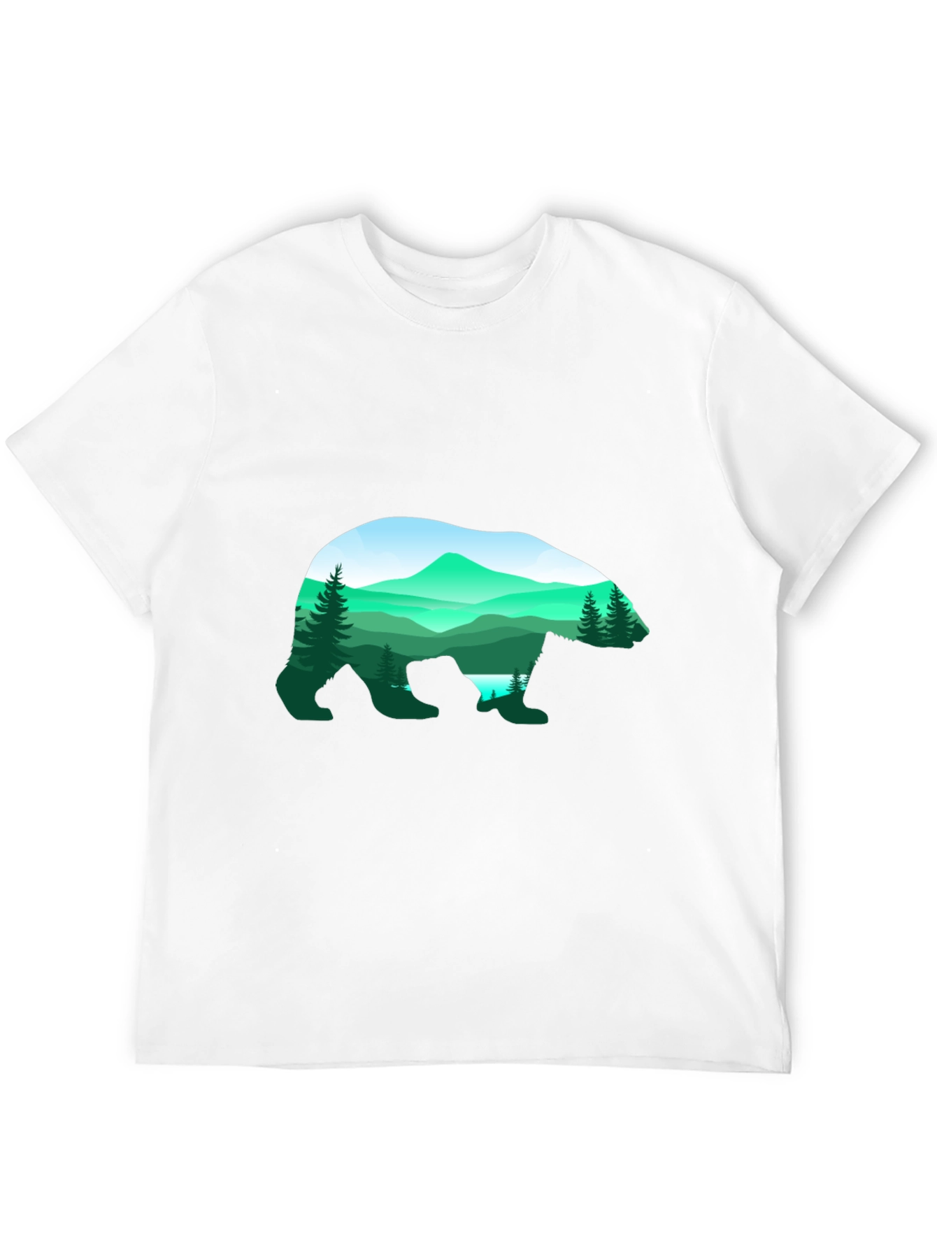 Bear Silhouette Mountain Graphic Tee - Black
