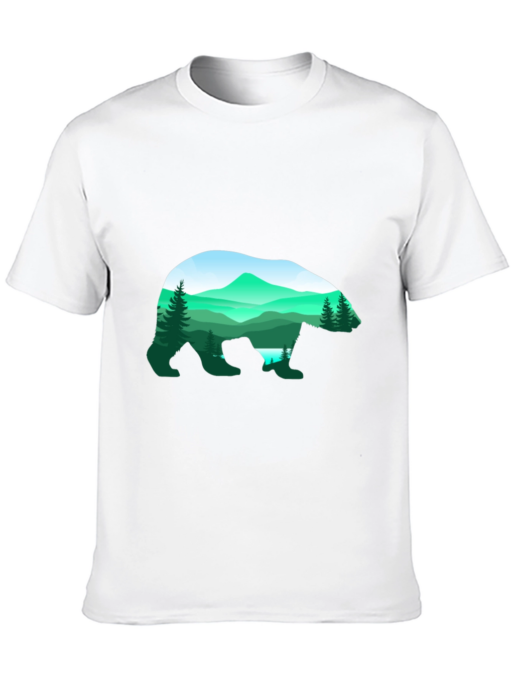 Bear Silhouette Mountain Graphic Tee - Black