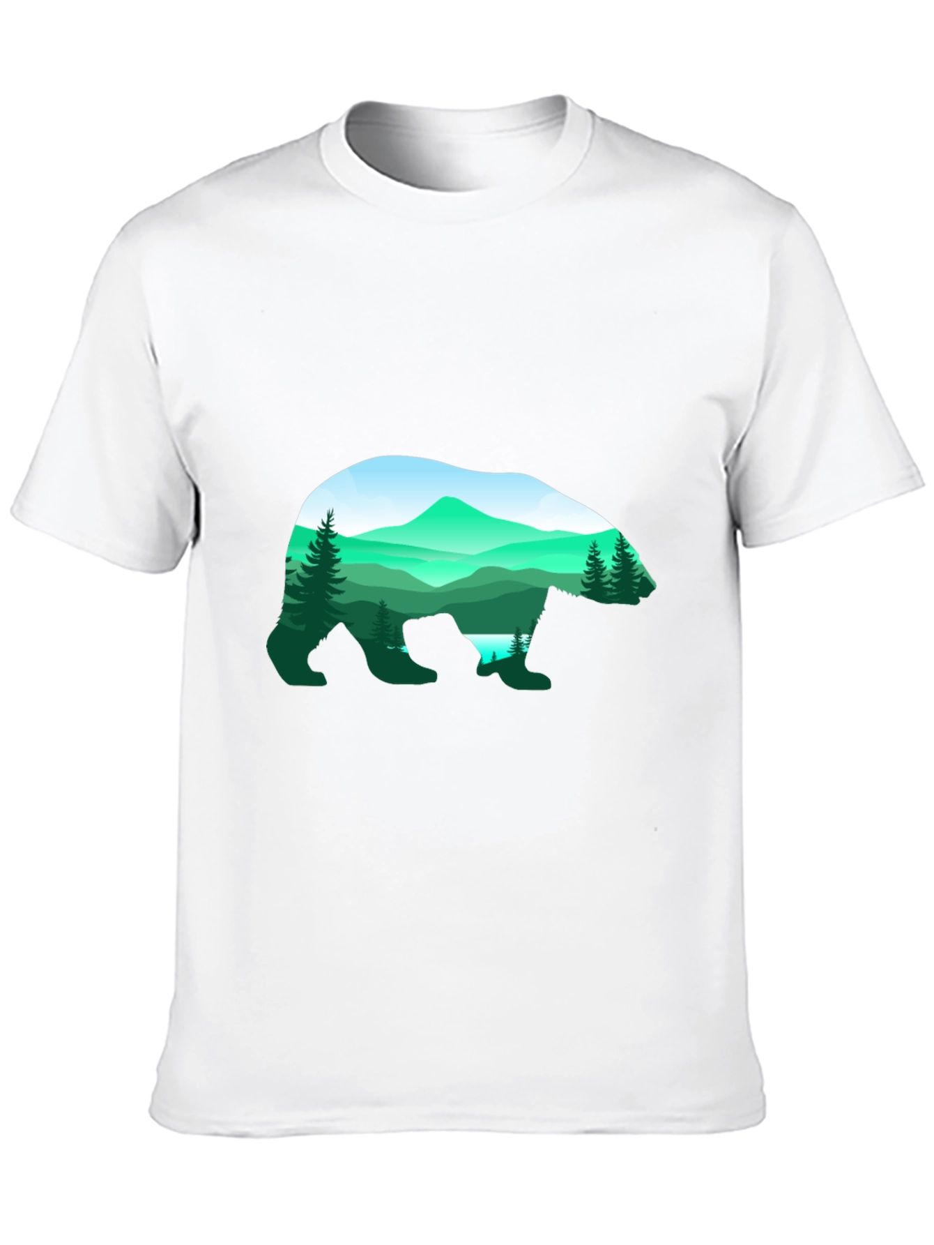 Bear Silhouette Mountain Graphic Tee - Black