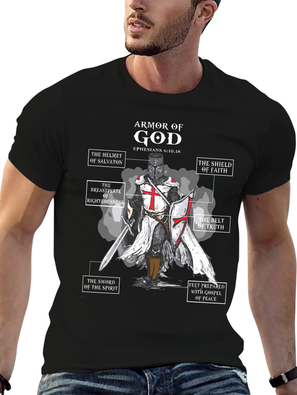Armor of God Black T-Shirt