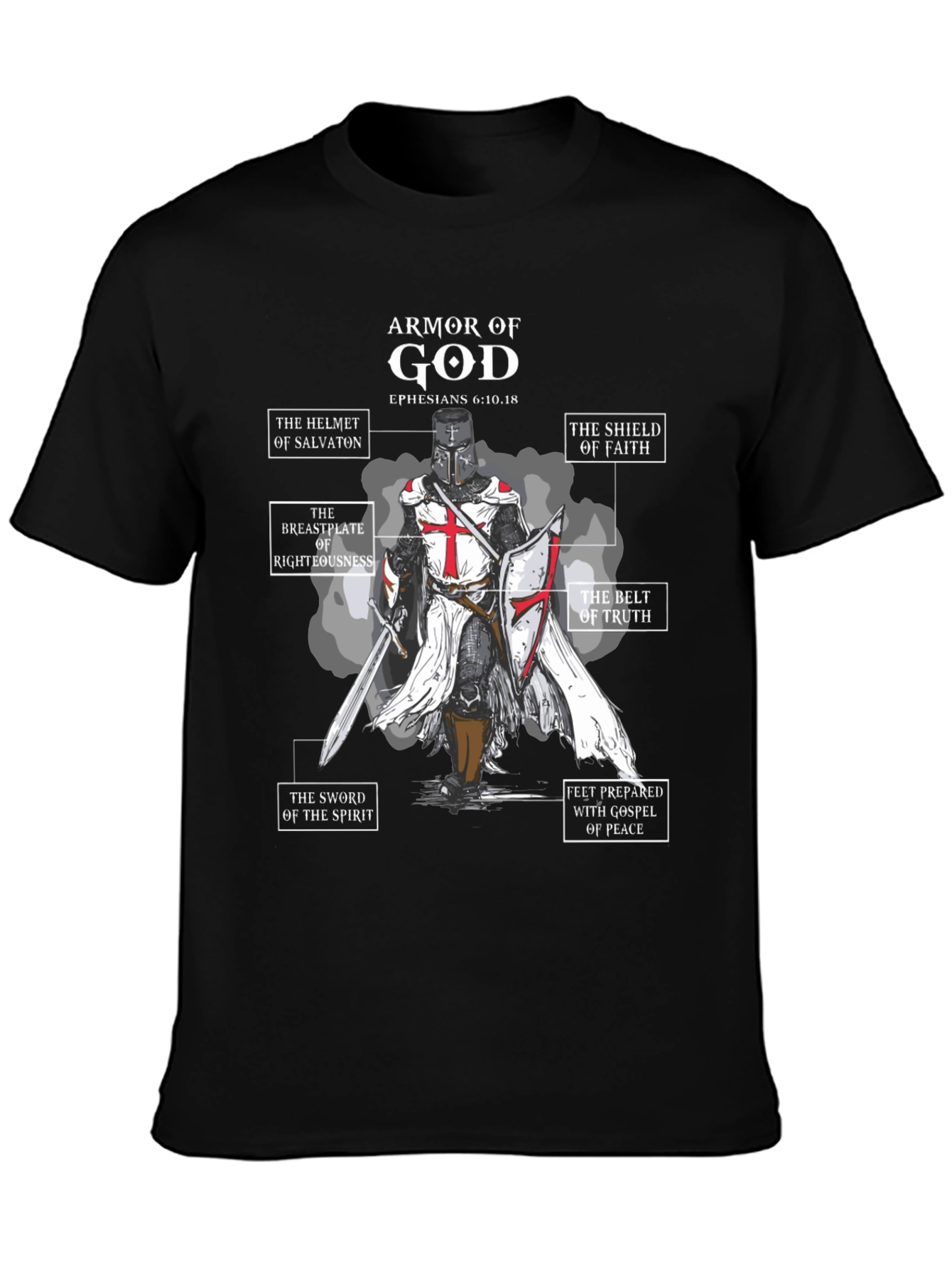 Armor of God Black T-Shirt