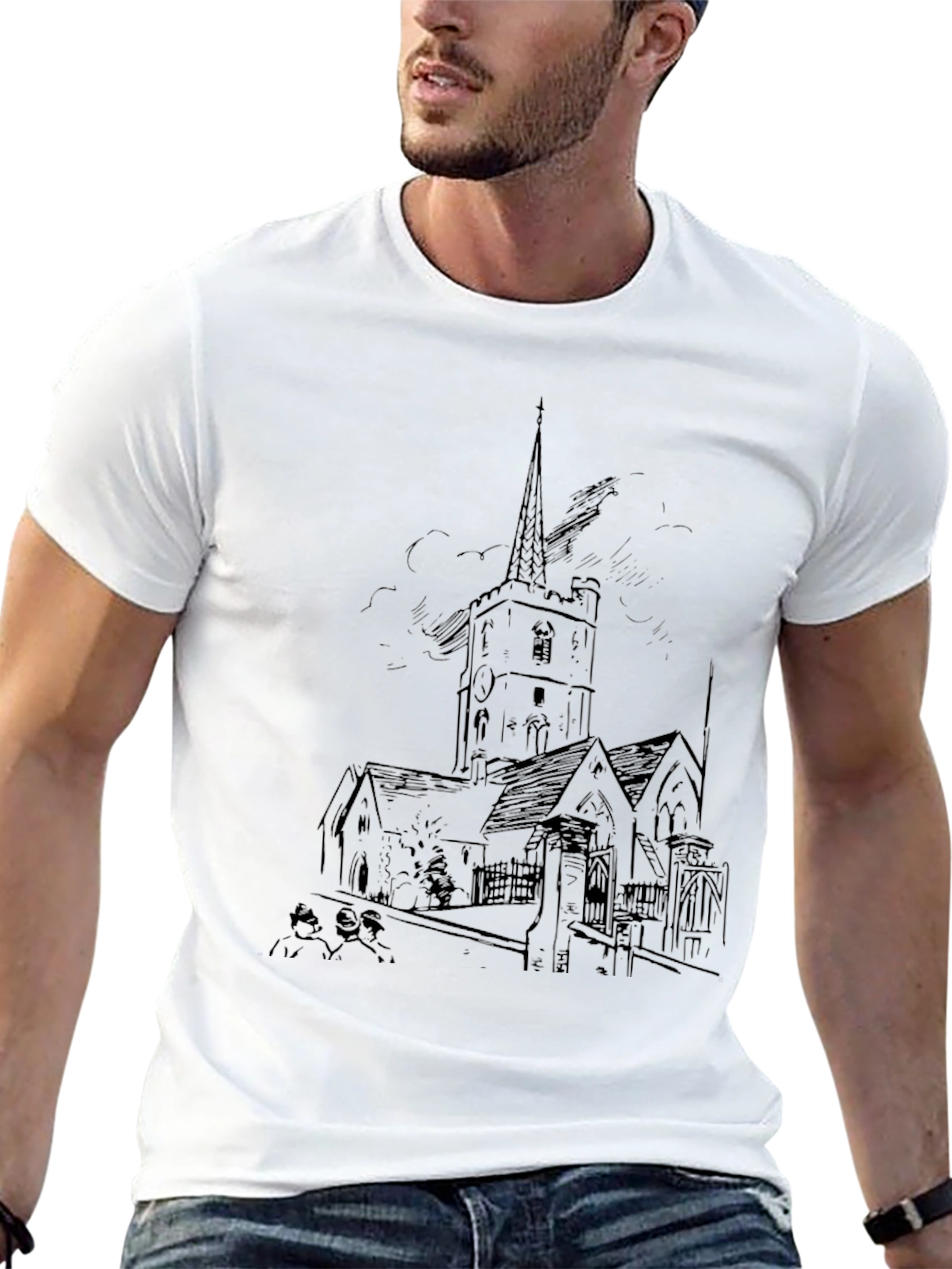 Black Church Sketch T-Shirt