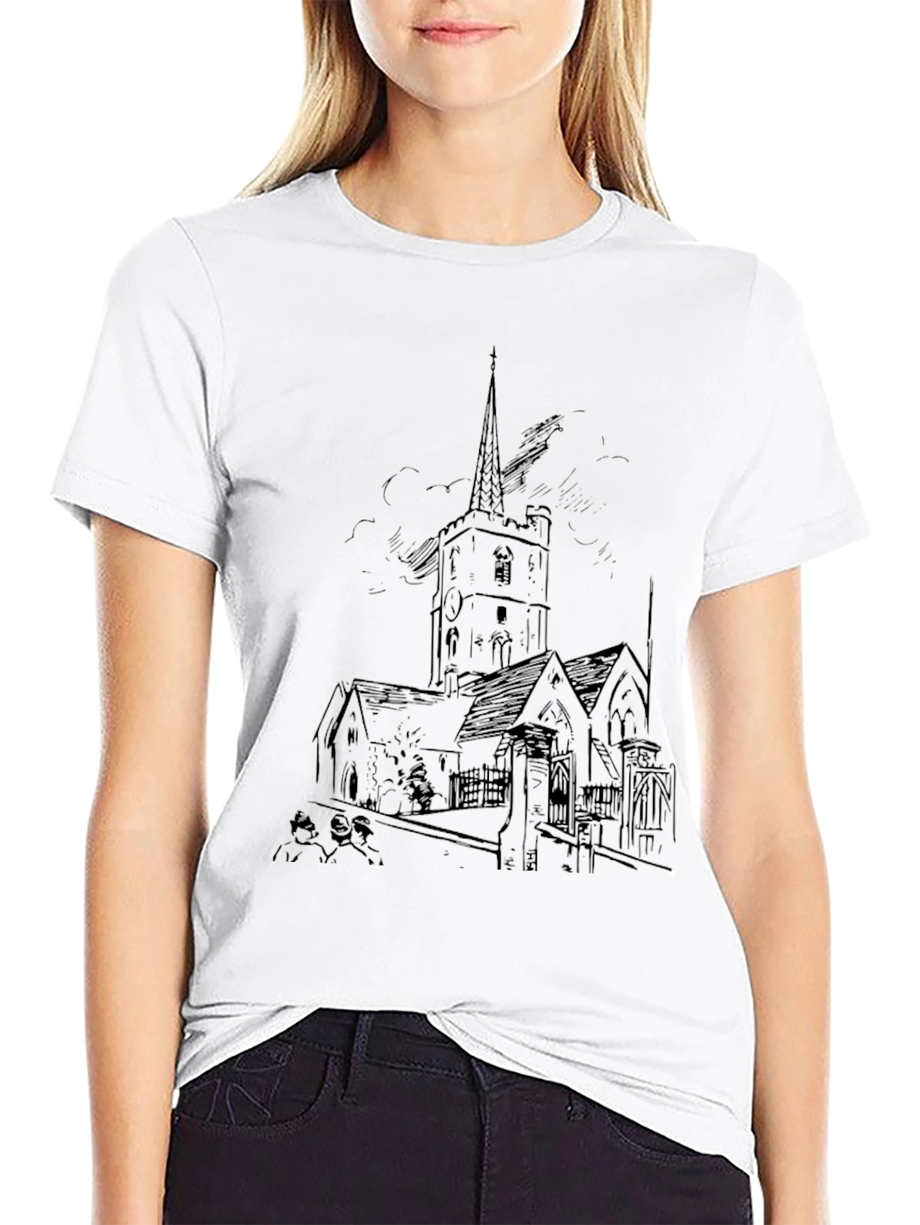 Black Church Sketch T-Shirt