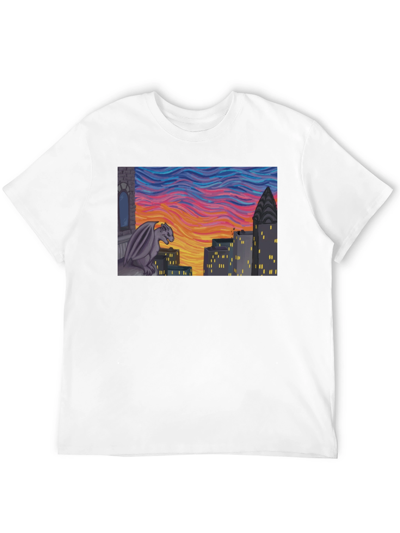 Gargoyle Cityscape Graphic Tee - Urban Style