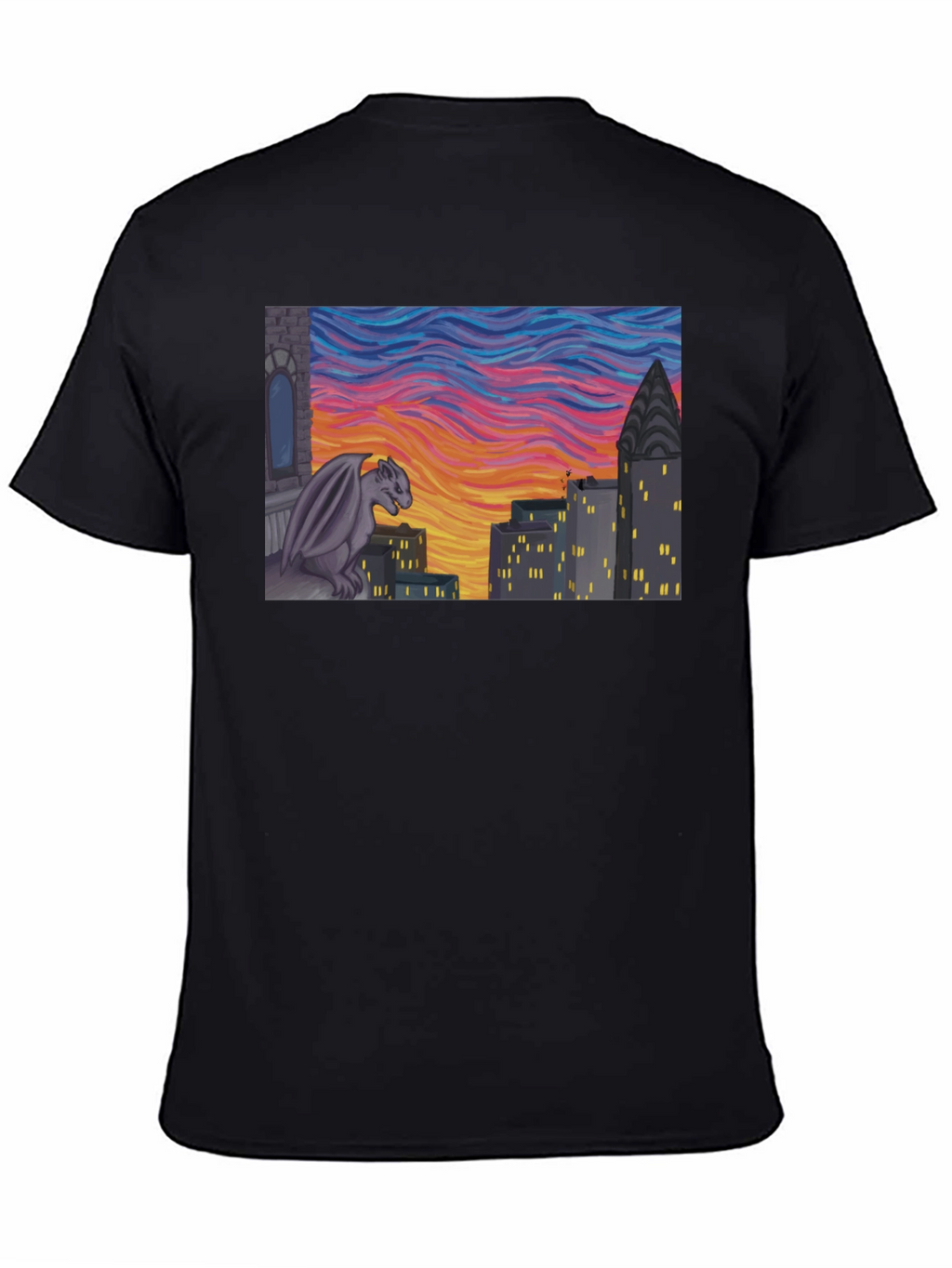 Gargoyle Cityscape Graphic Tee - Urban Style