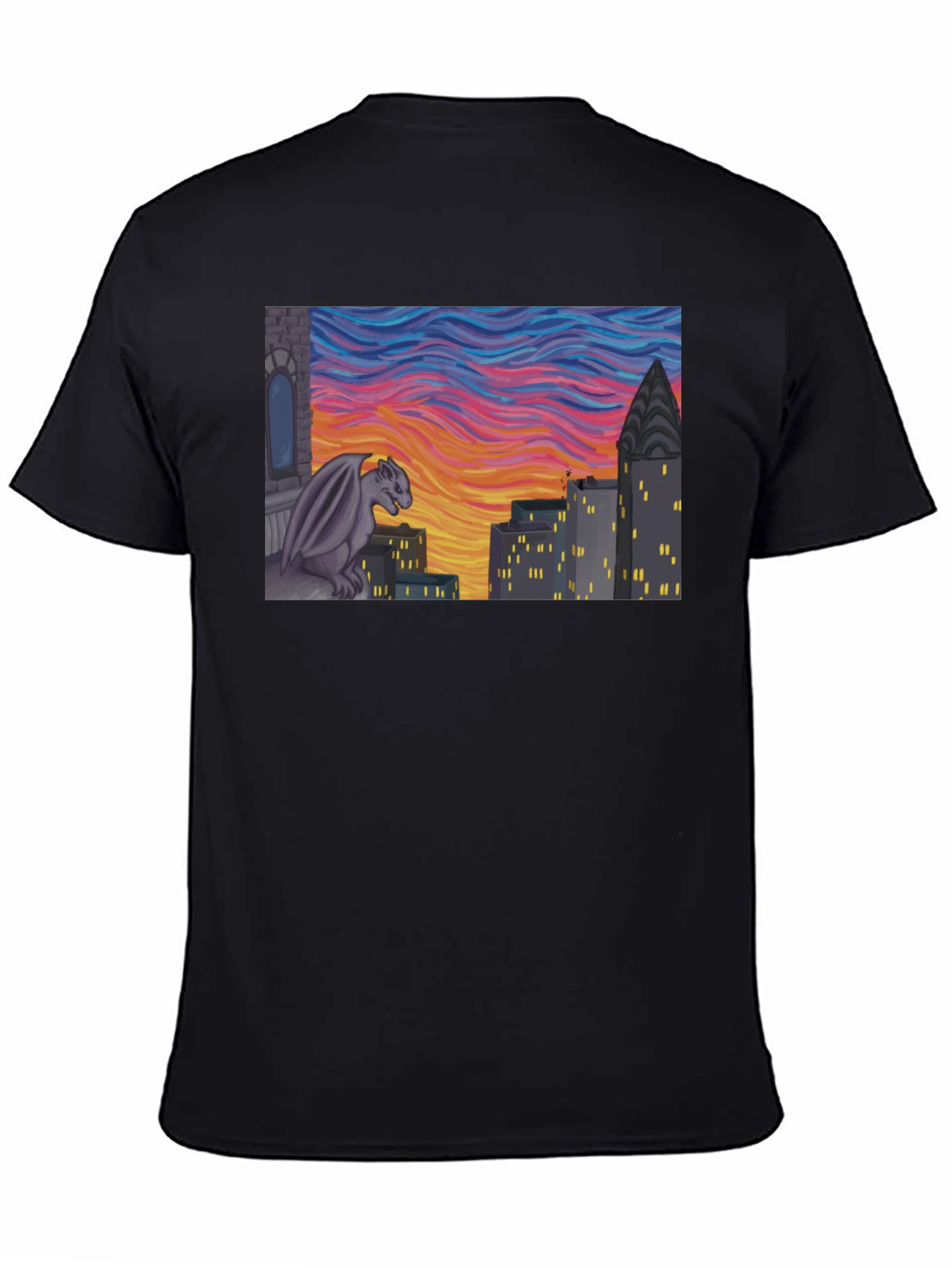 Gargoyle Cityscape Graphic Tee - Urban Style