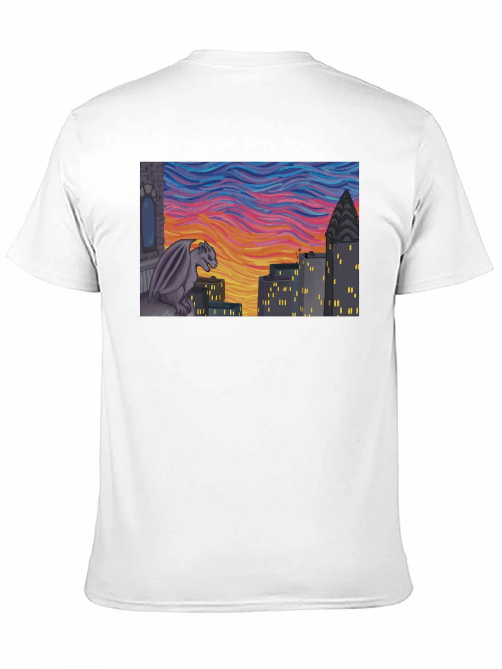 Gargoyle Cityscape Graphic Tee - Urban Style