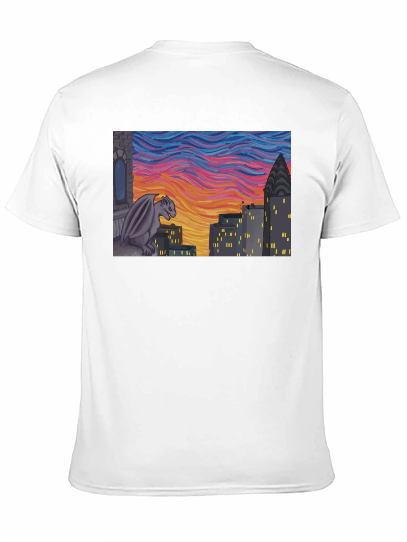 Gargoyle Cityscape Graphic Tee - Urban Style