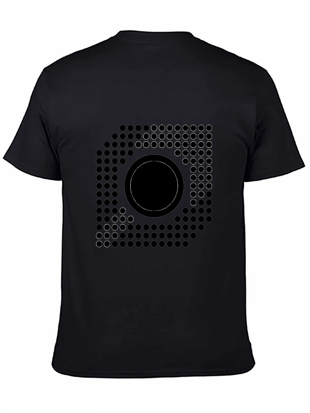 Abstract Circle Grid Graphic Black T-Shirt