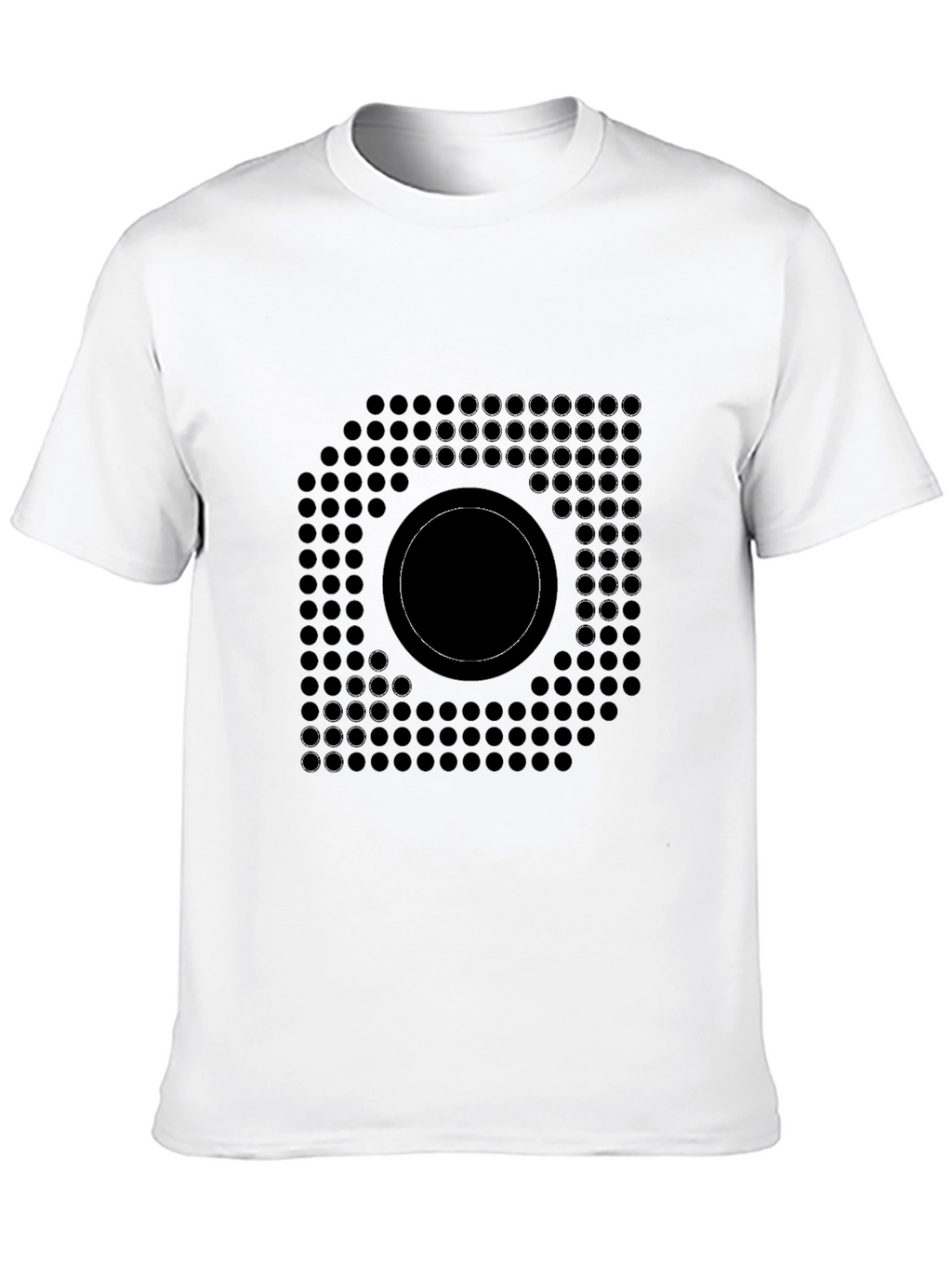 Abstract Circle Grid Graphic Black T-Shirt