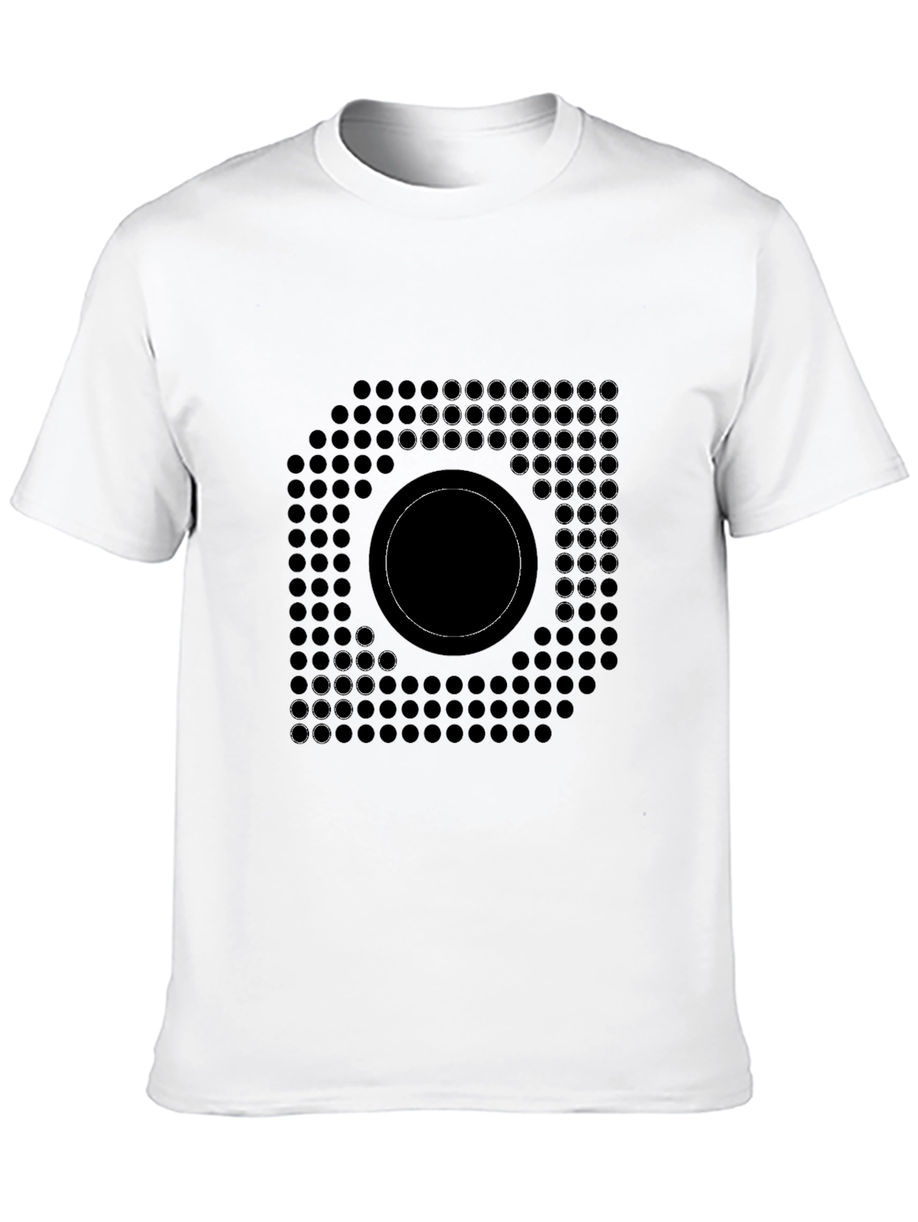Abstract Circle Grid Graphic Black T-Shirt