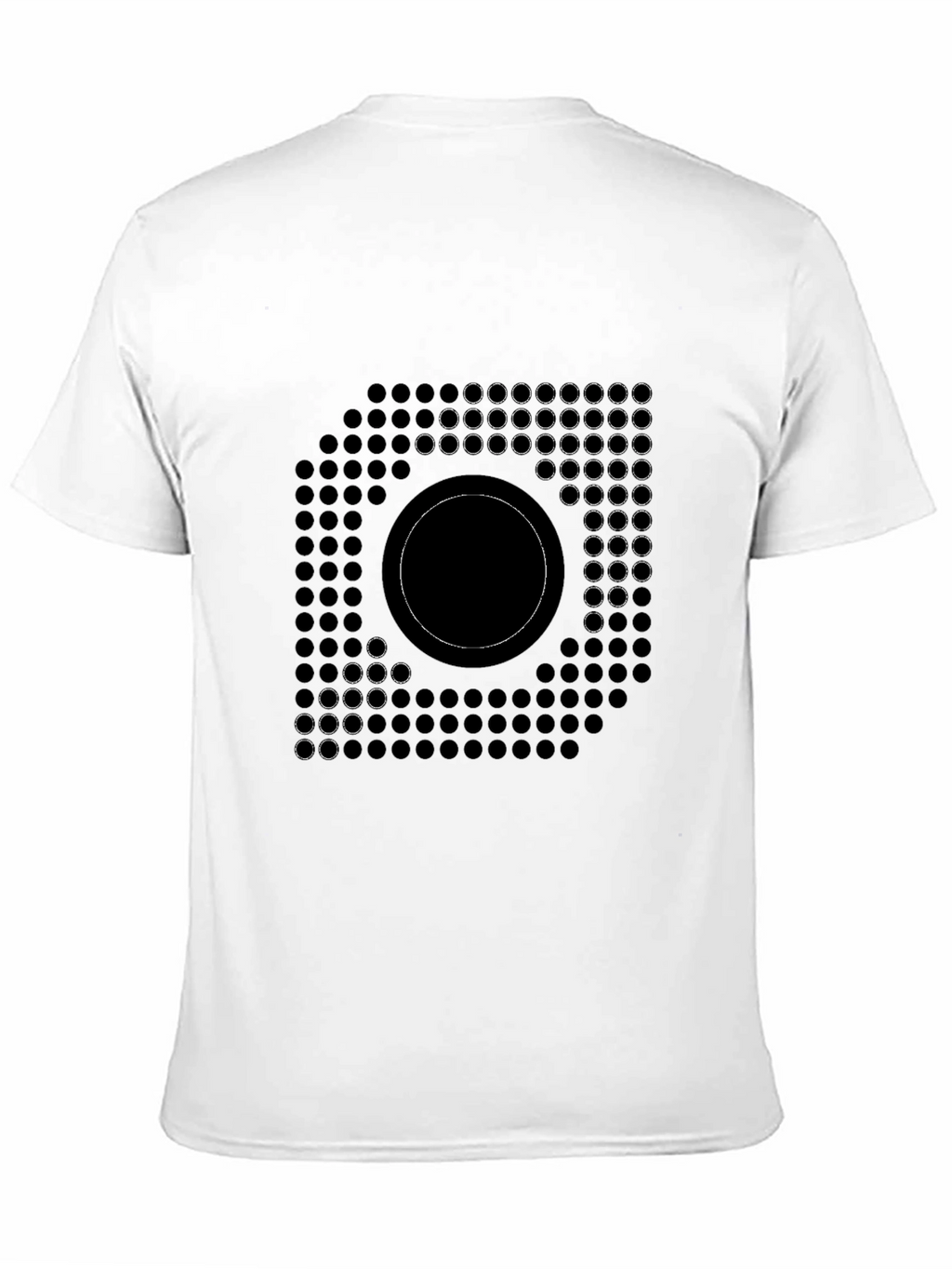 Abstract Circle Grid Graphic Black T-Shirt