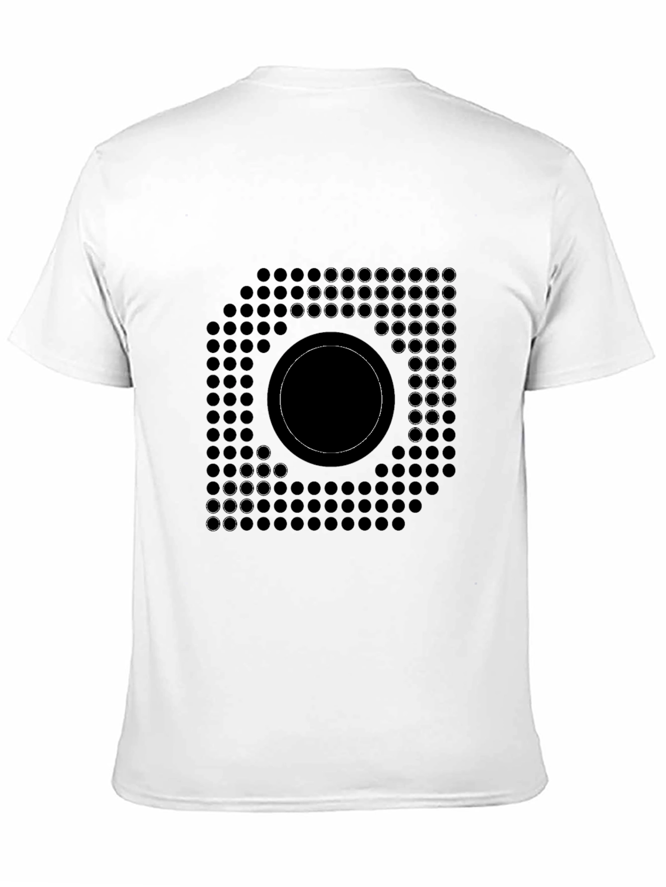 Abstract Circle Grid Graphic Black T-Shirt