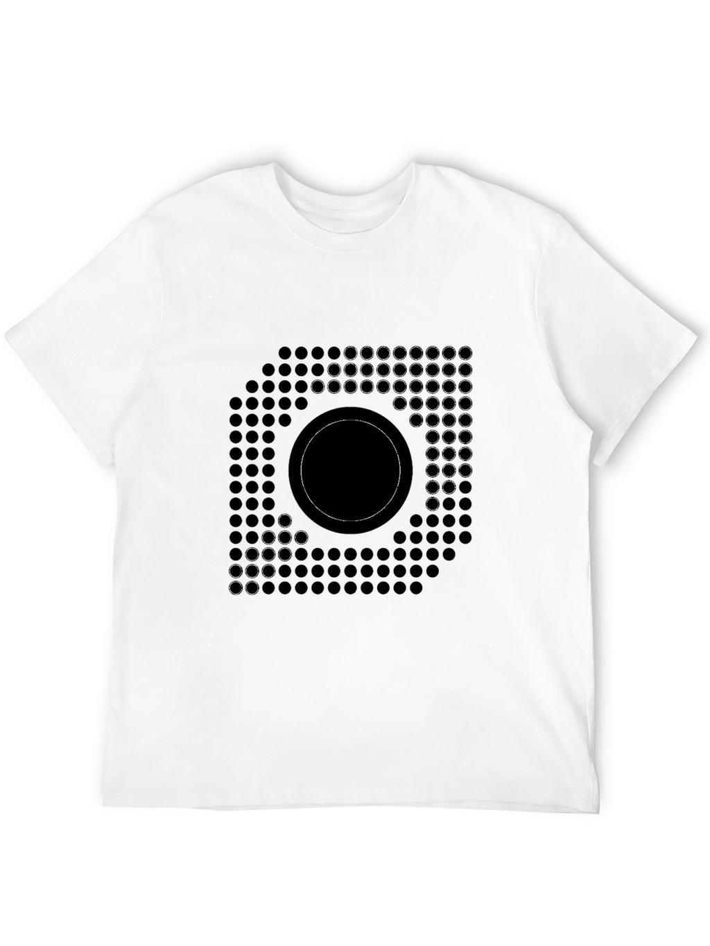 Abstract Circle Grid Graphic Black T-Shirt