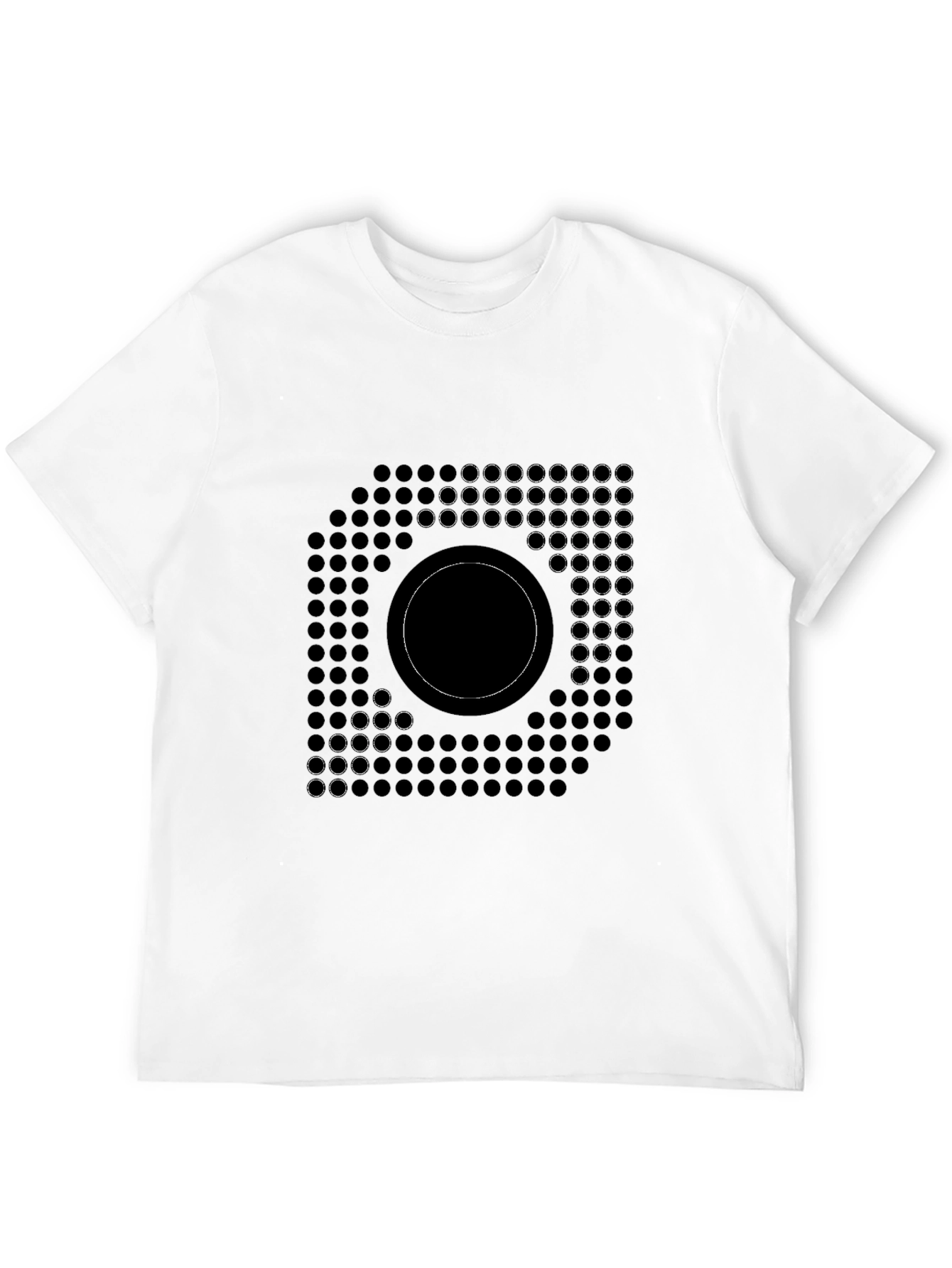 Abstract Circle Grid Graphic Black T-Shirt