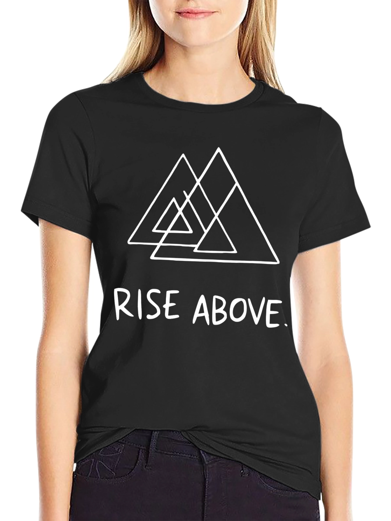 Rise Above Graphic Tee - Black Cotton T-Shirt