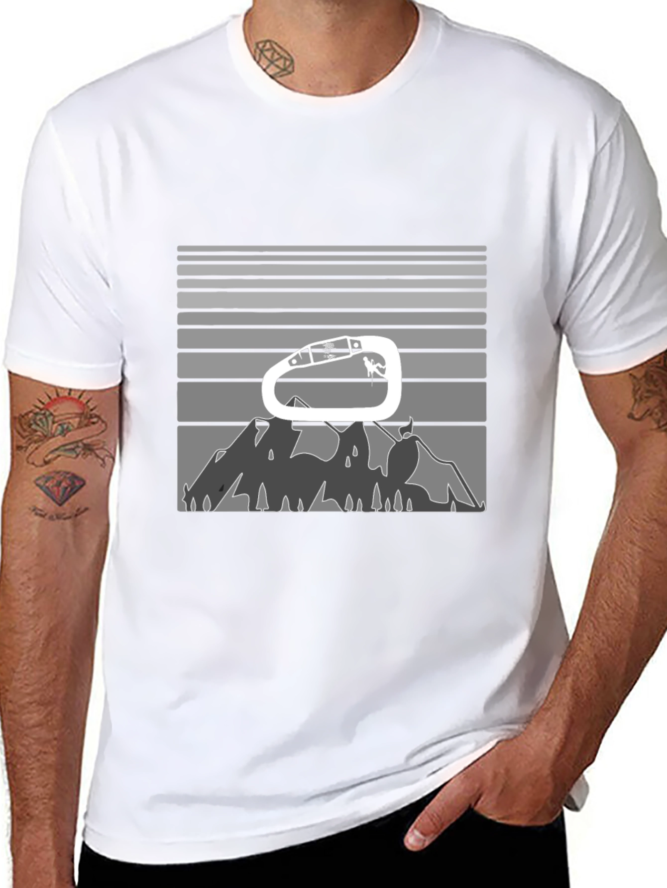 Climbing Carabiner Mountain Graphic Tee