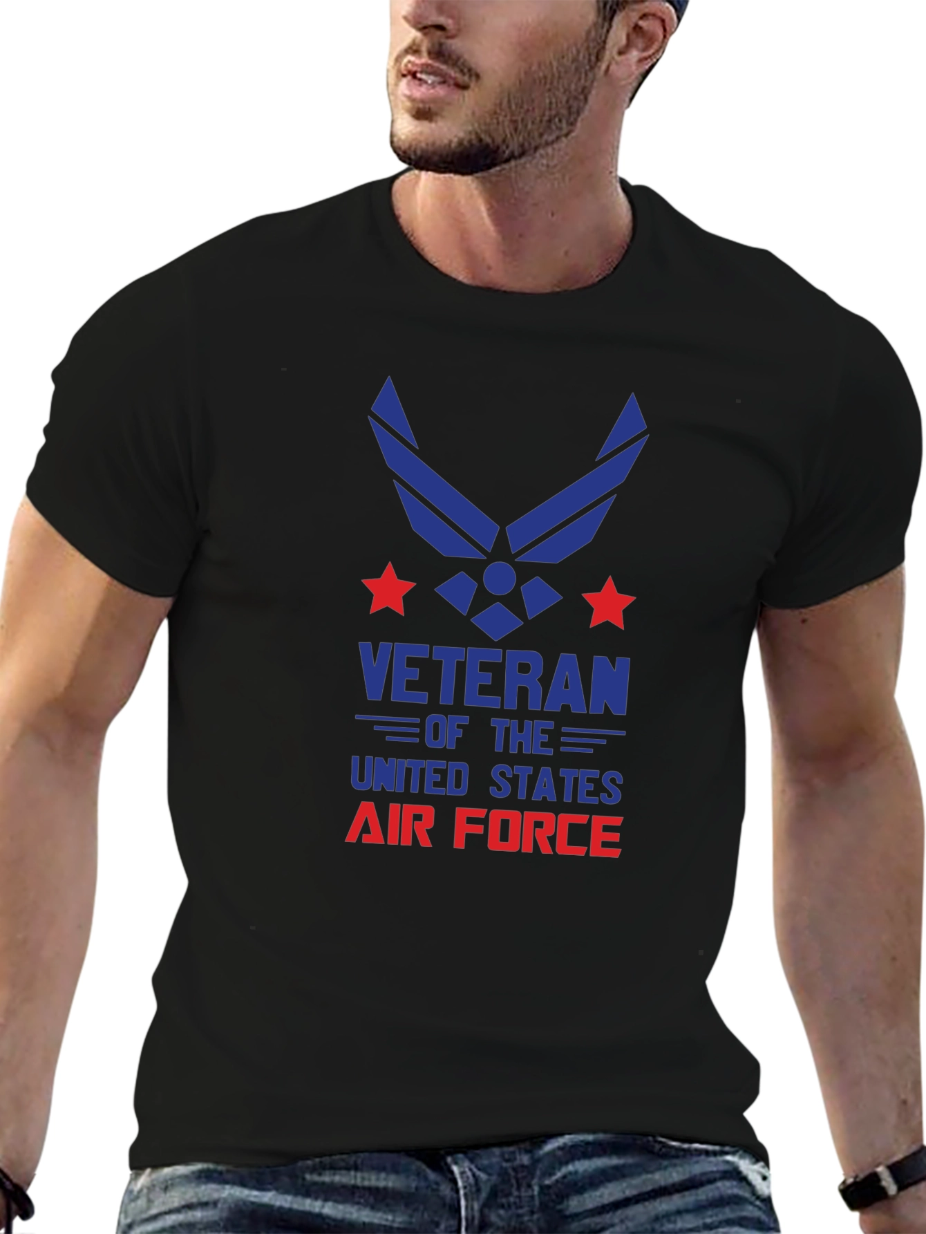 Air Force Veteran Graphic T-Shirt - Black