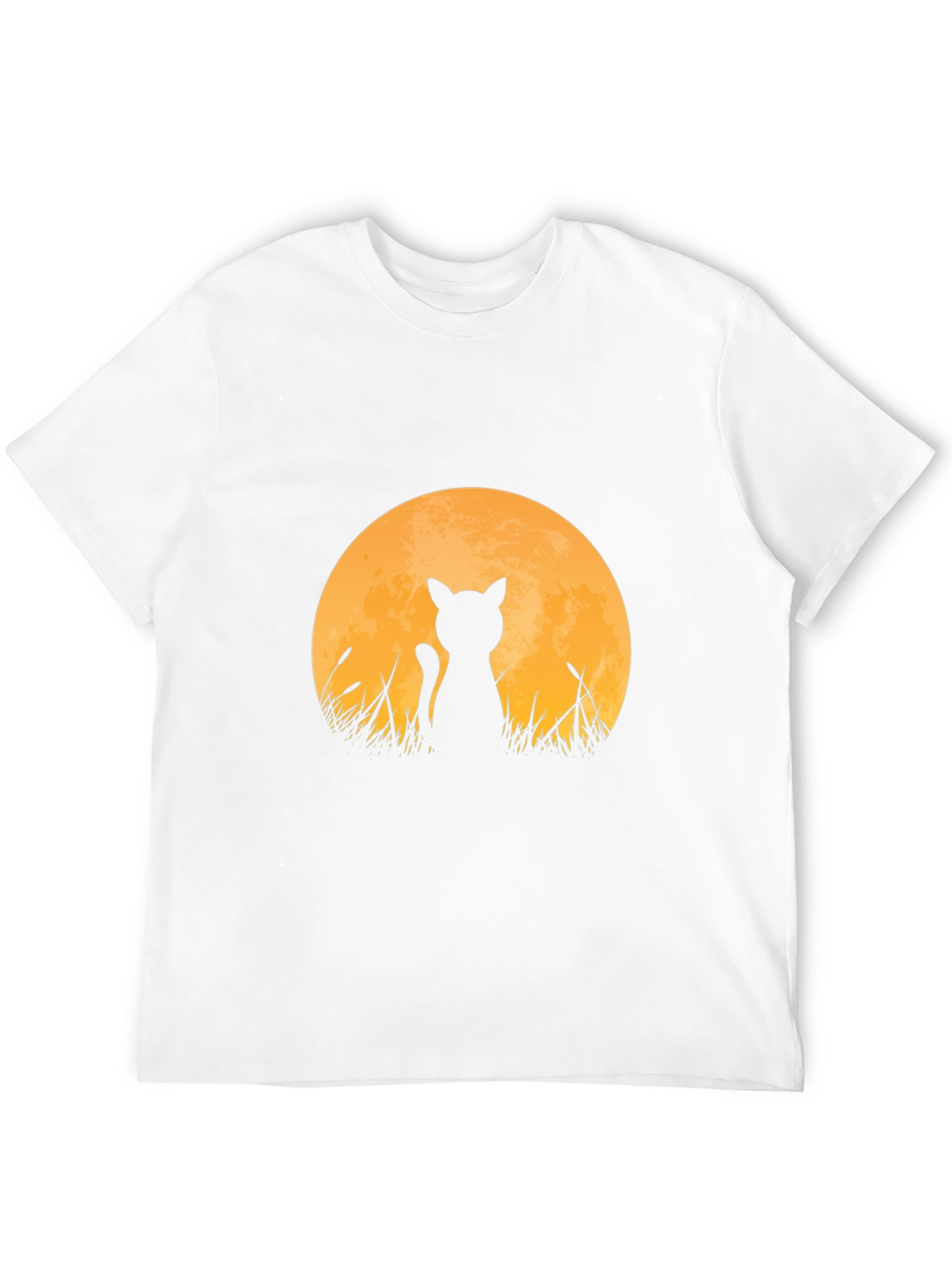 Cat Silhouette Moon T-Shirt - Black