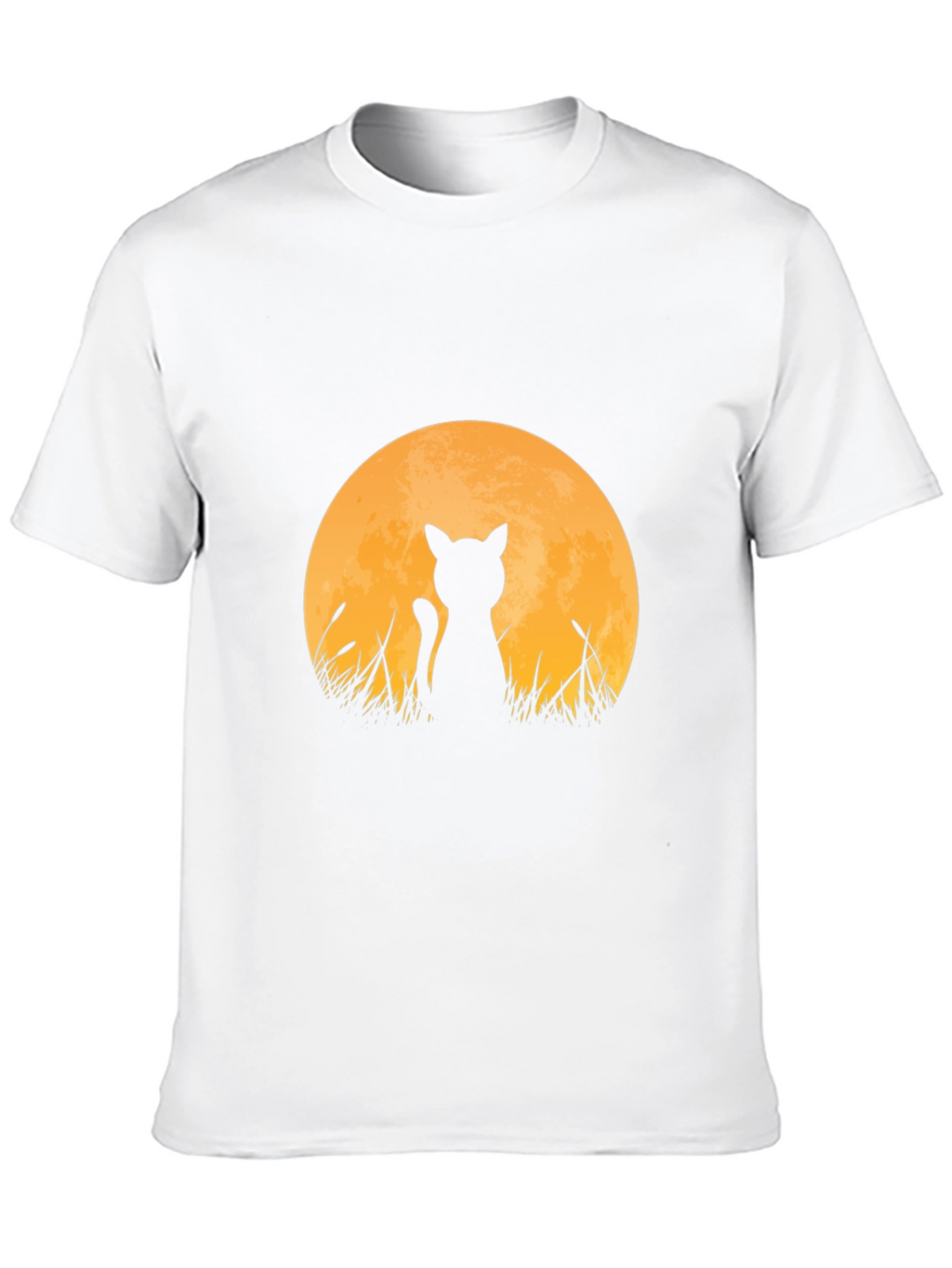 Cat Silhouette Moon T-Shirt - Black