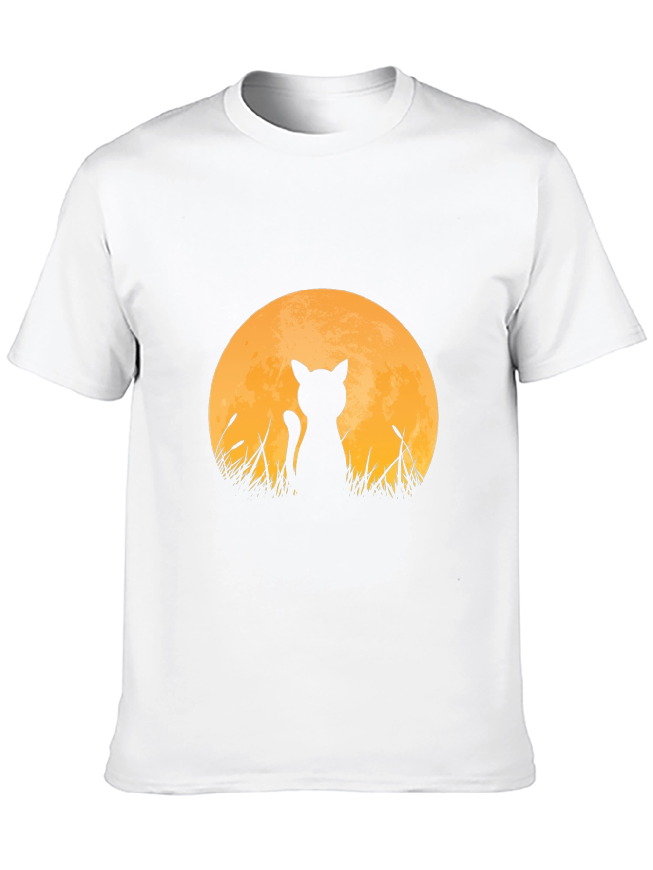 Cat Silhouette Moon T-Shirt - Black