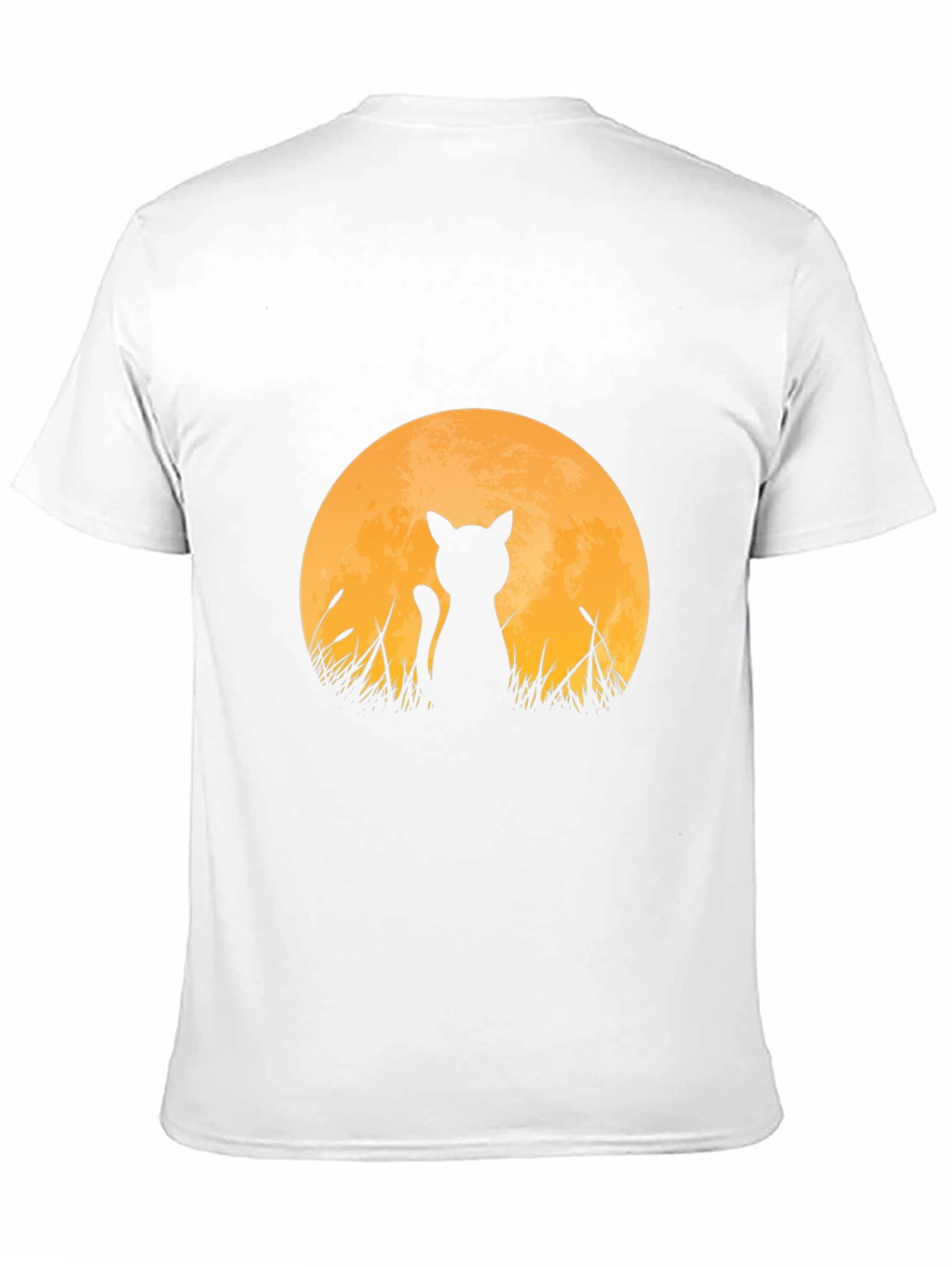 Cat Silhouette Moon T-Shirt - Black