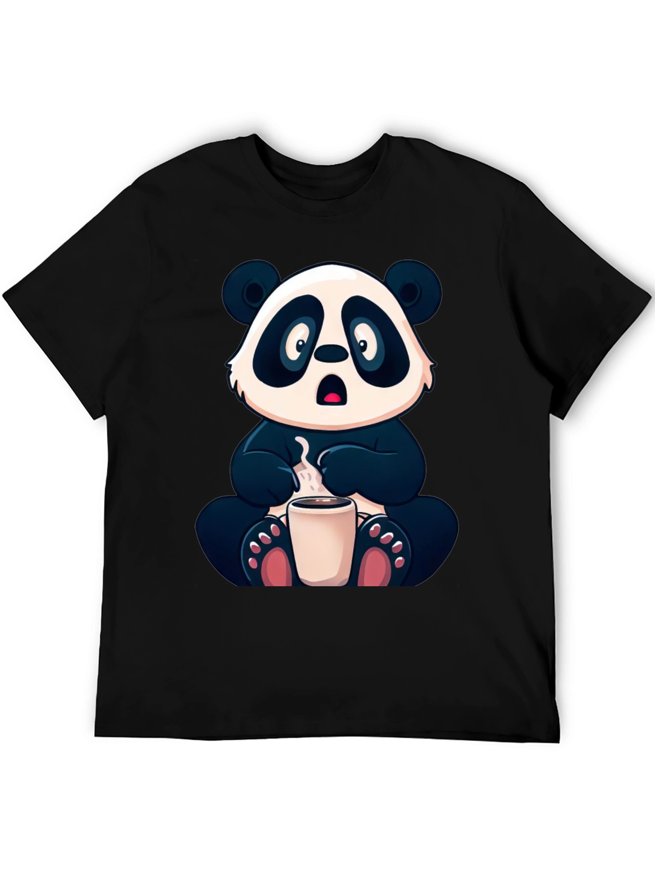 Cute Panda Bear Coffee Lover Graphic Tee