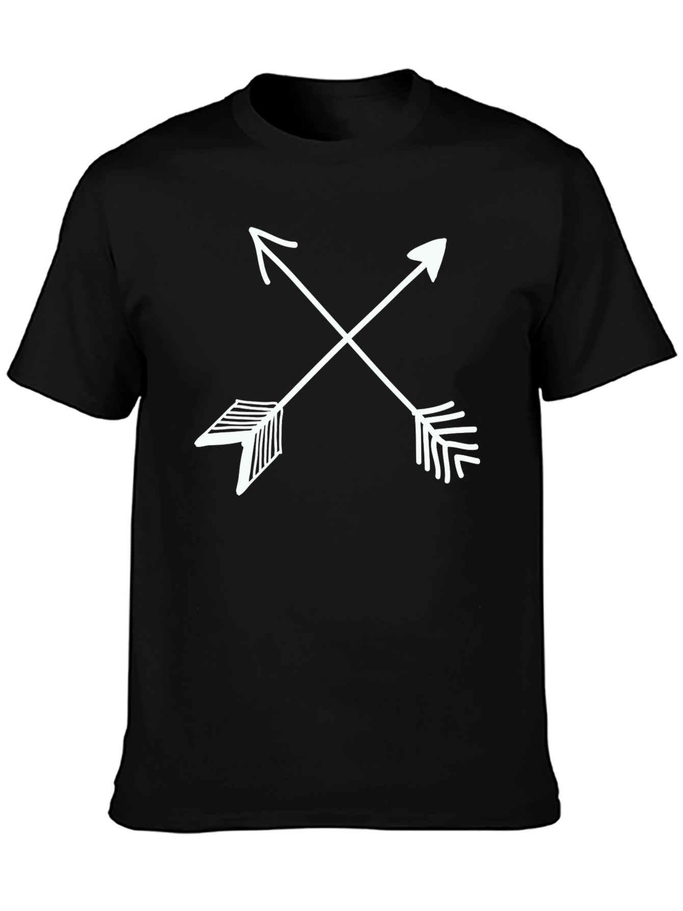 Crossed Arrows Graphic Tee - Casual Black T-Shirt
