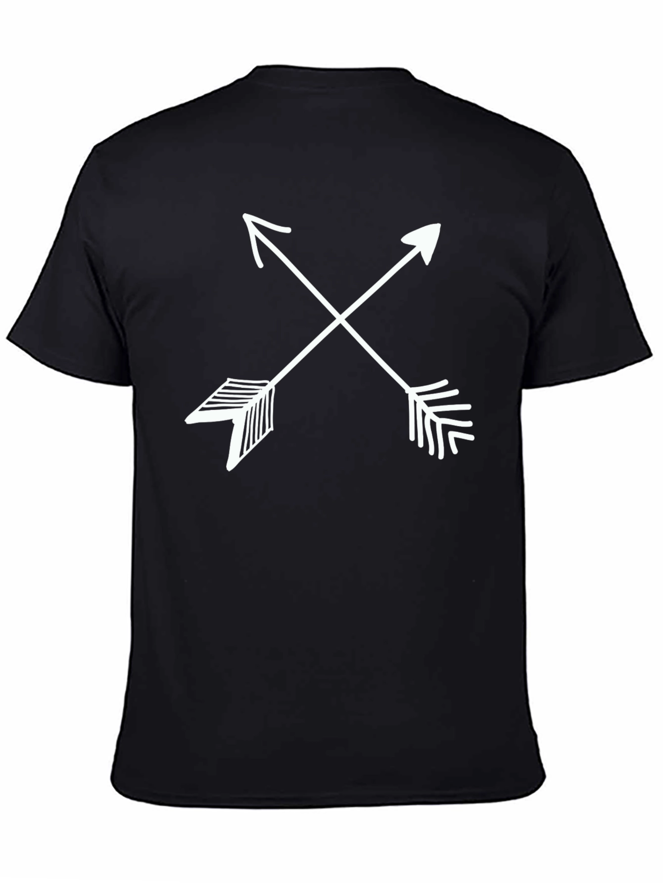 Crossed Arrows Graphic Tee - Casual Black T-Shirt