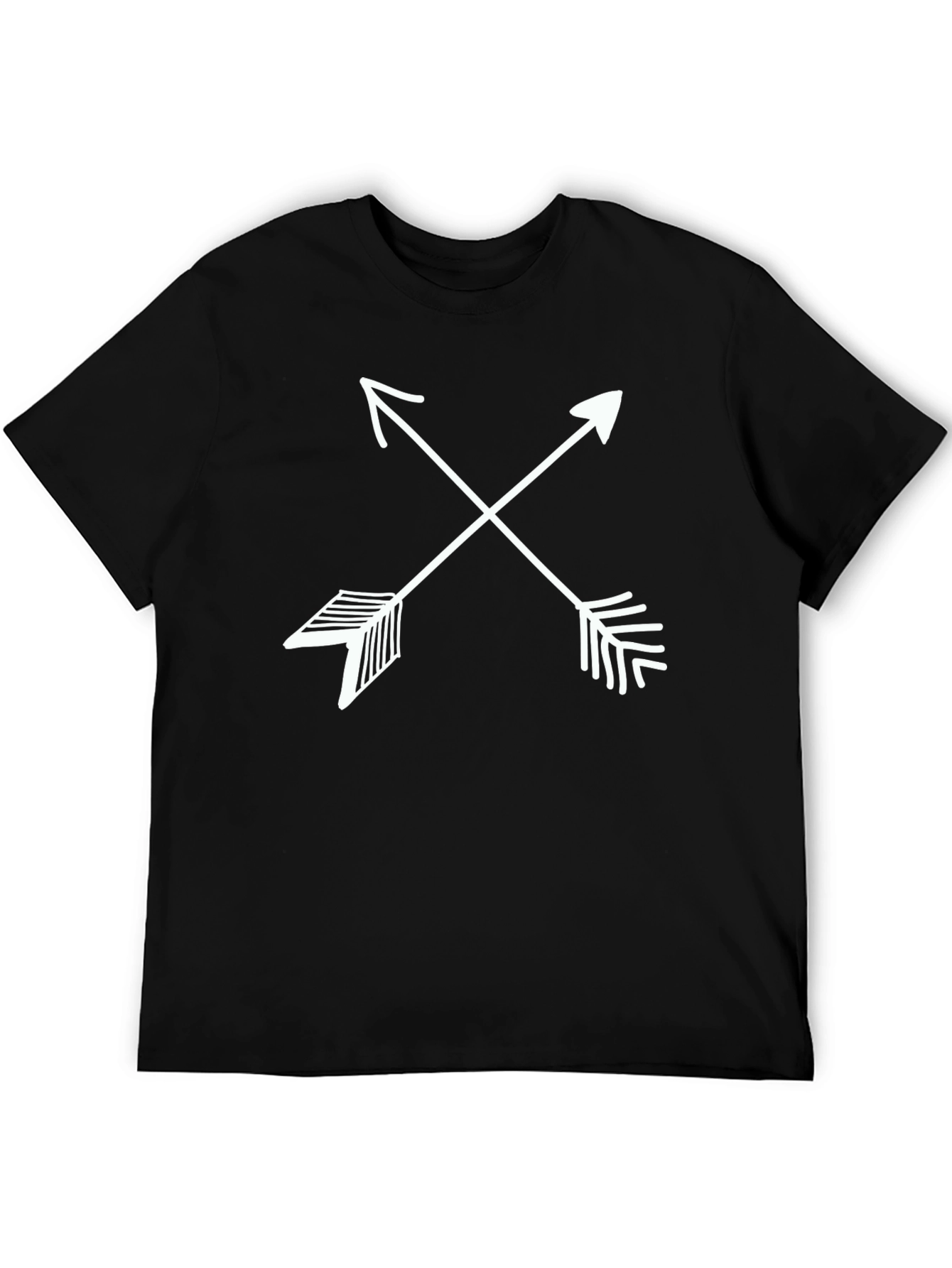 Crossed Arrows Graphic Tee - Casual Black T-Shirt