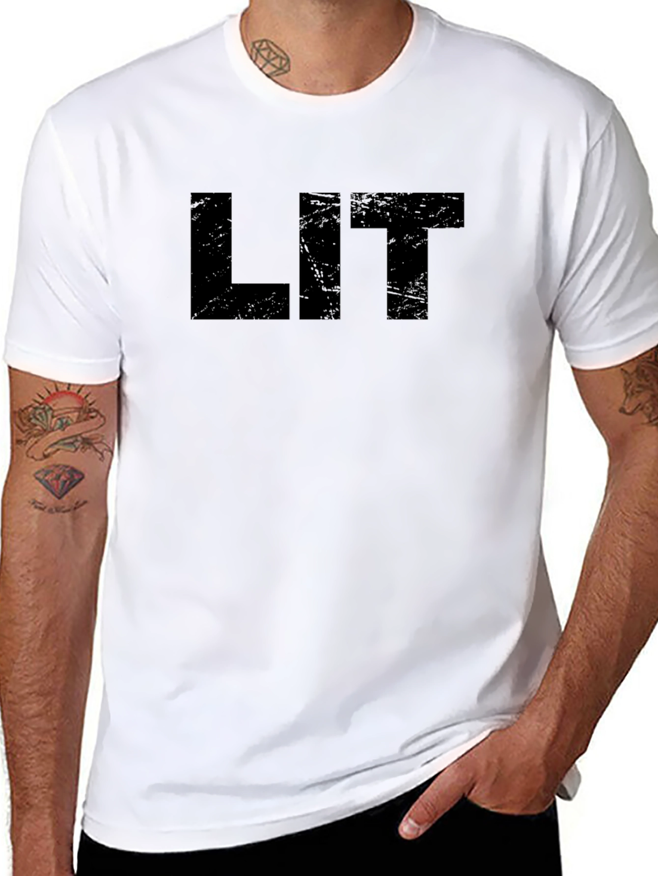 Bold Black LIT Graphic T-Shirt