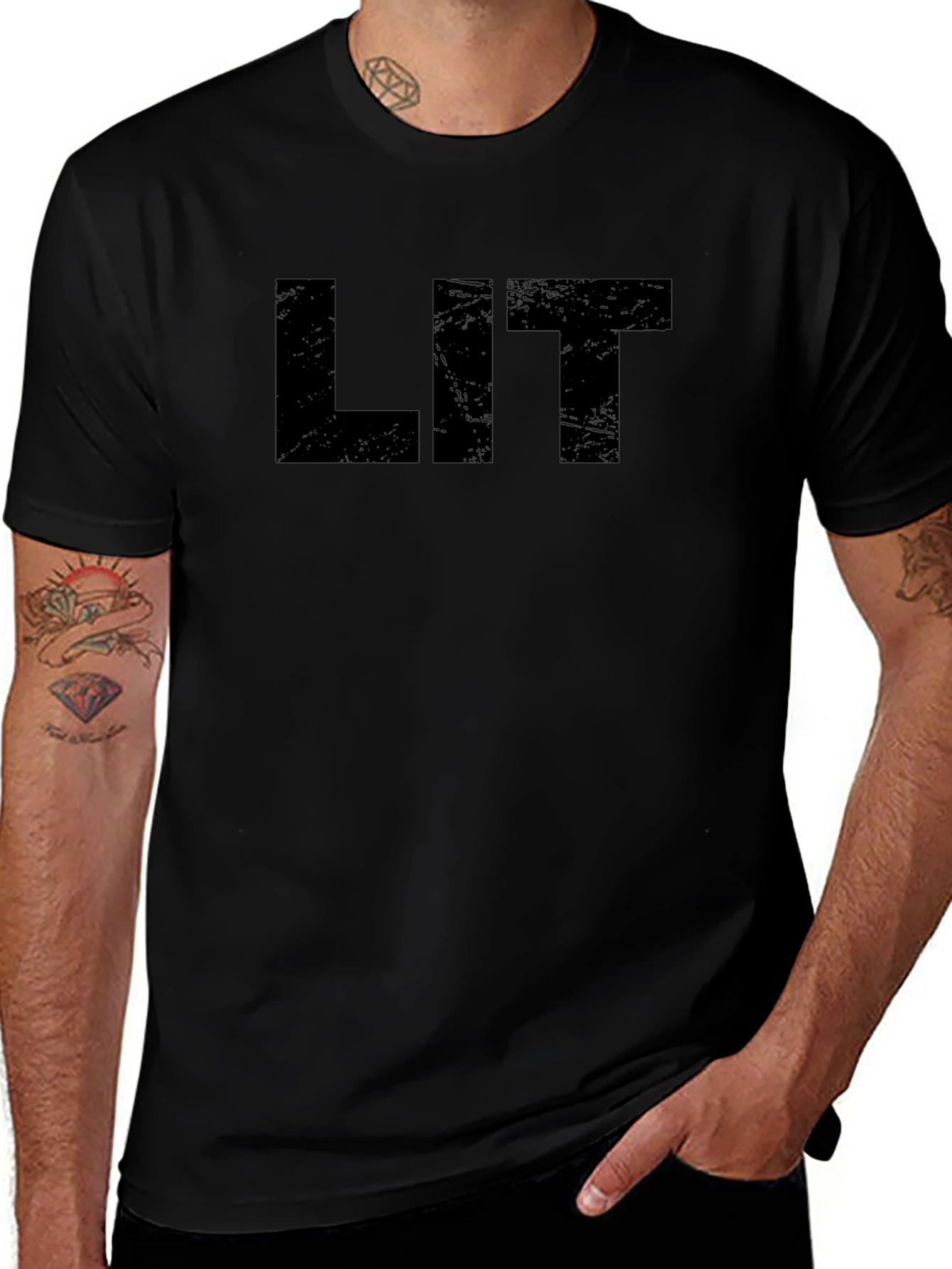 Bold Black LIT Graphic T-Shirt