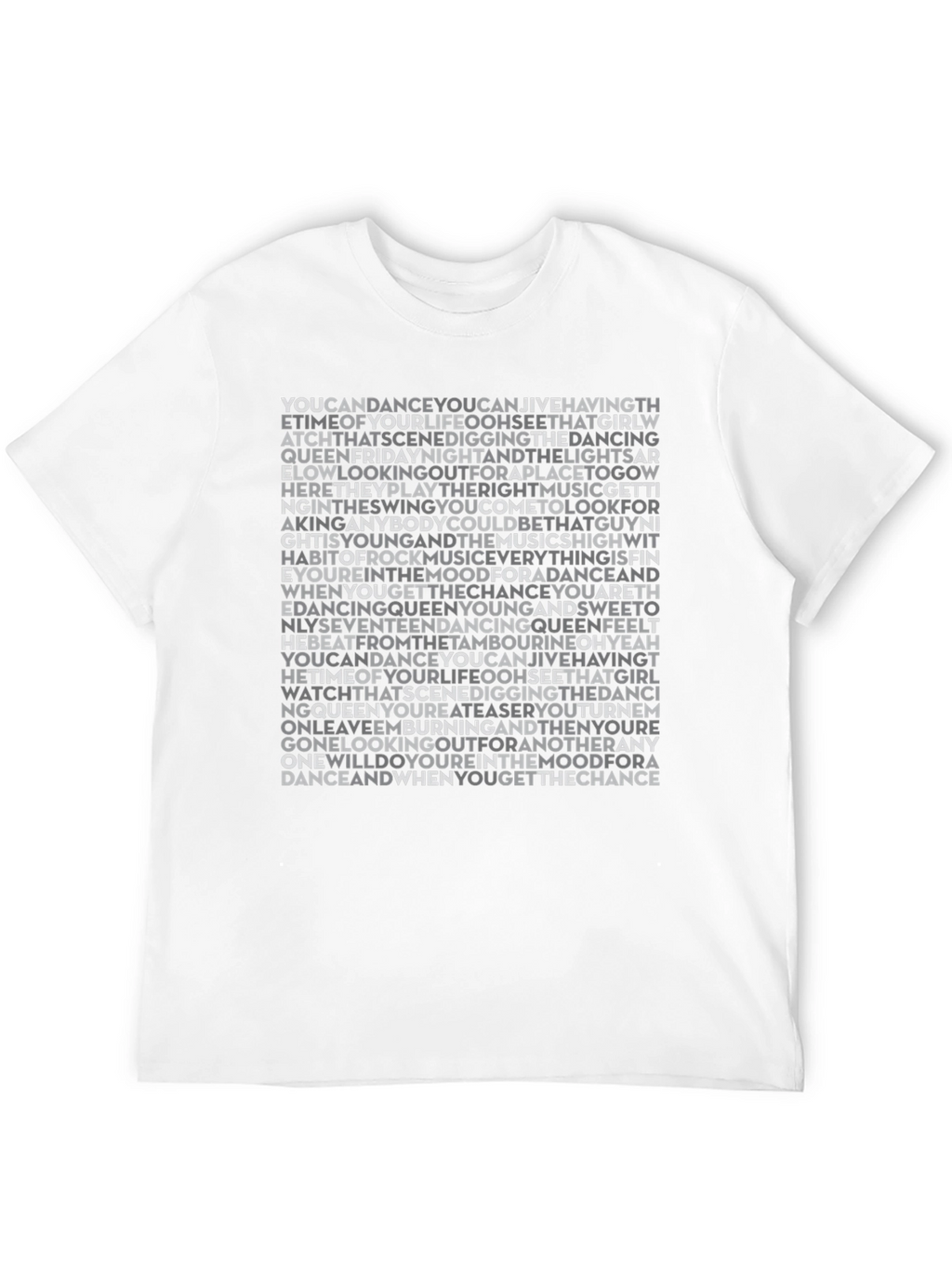 Dancing Queen Lyrics Graphic T-Shirt - Black