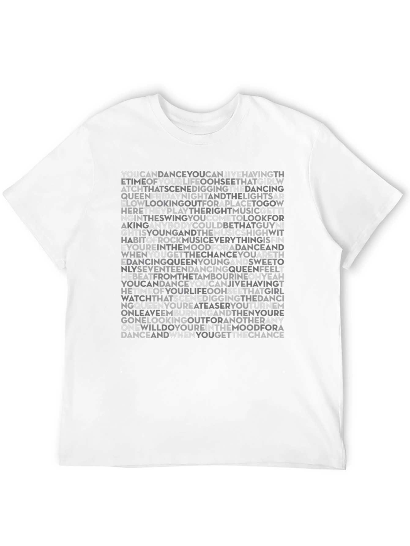 Dancing Queen Lyrics Graphic T-Shirt - Black