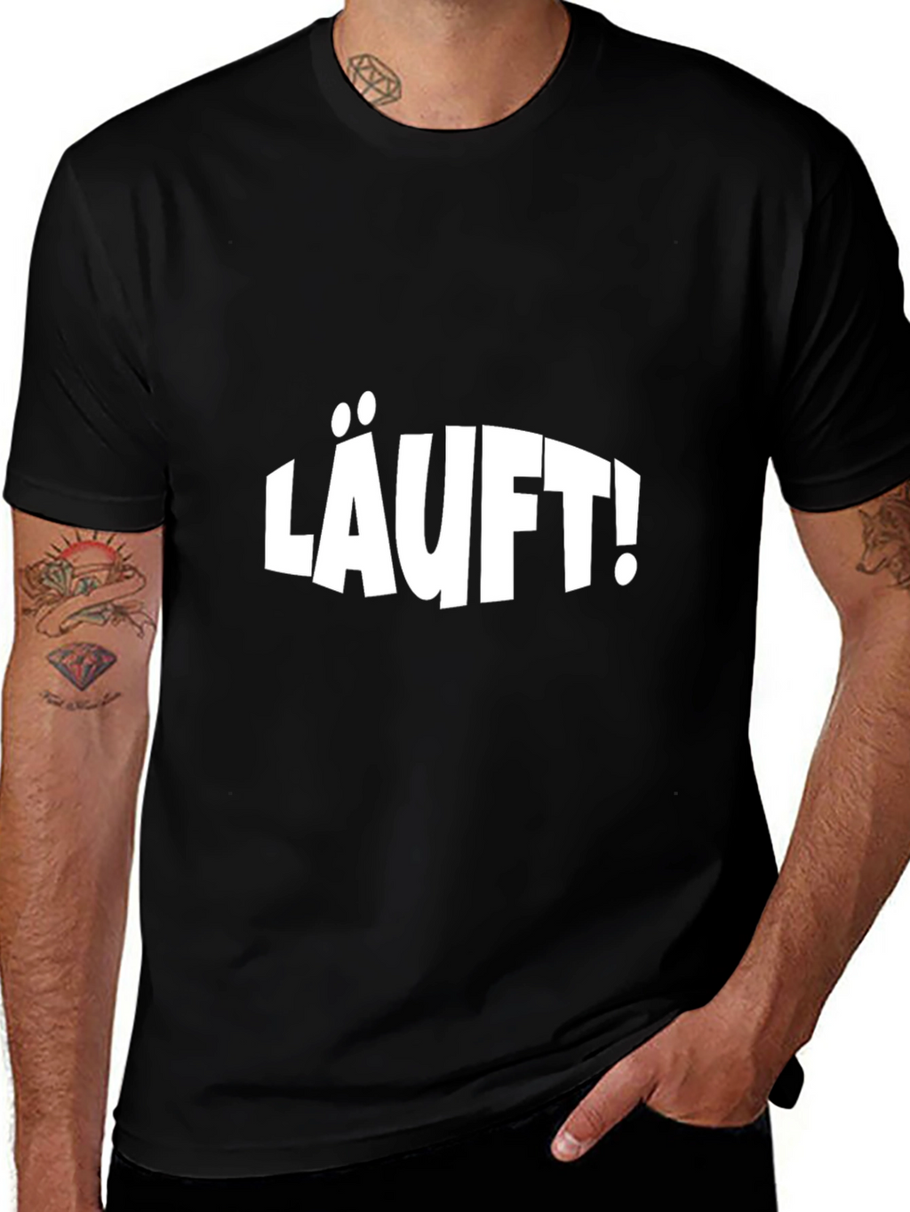 LÄUFT! Black Graphic T-Shirt