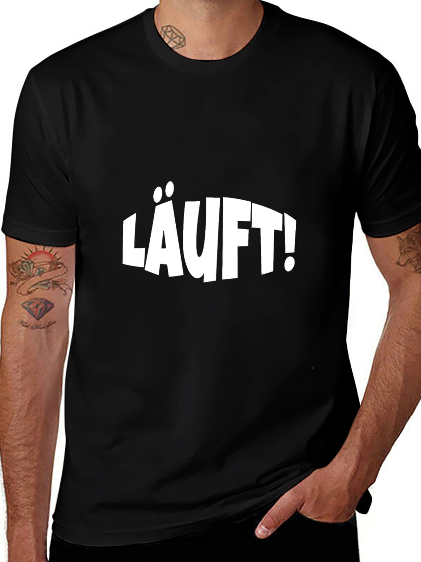 LÄUFT! Black Graphic T-Shirt