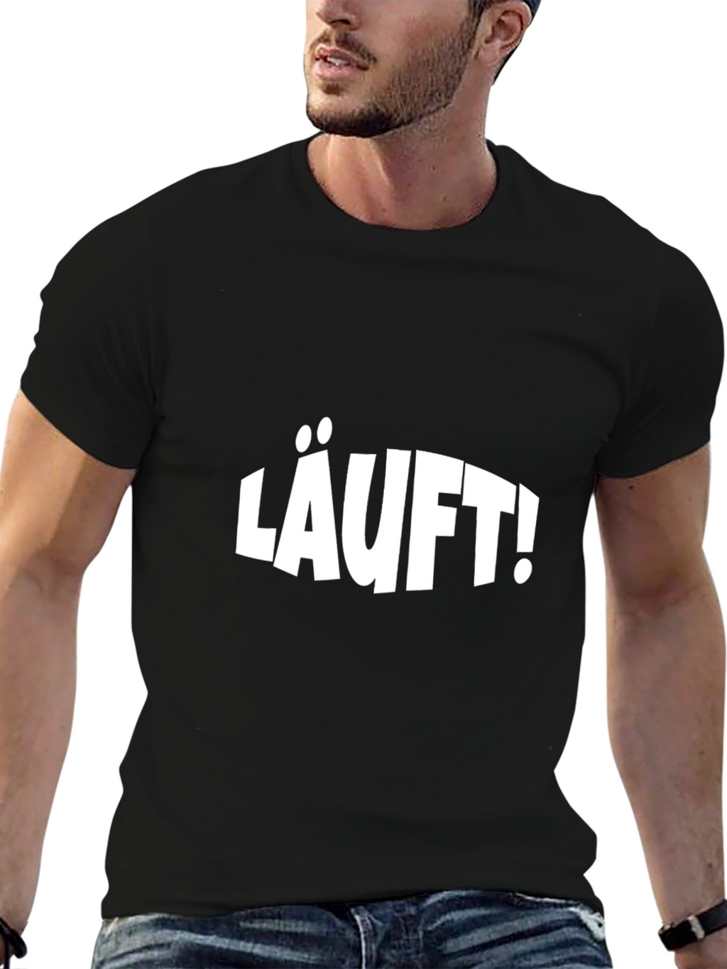 LÄUFT! Black Graphic T-Shirt