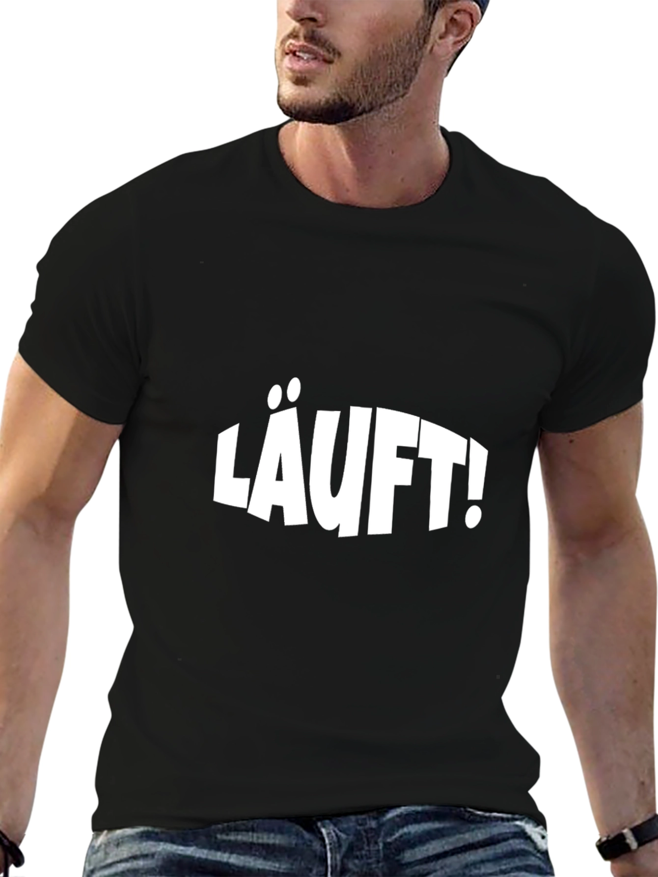LÄUFT! Black Graphic T-Shirt