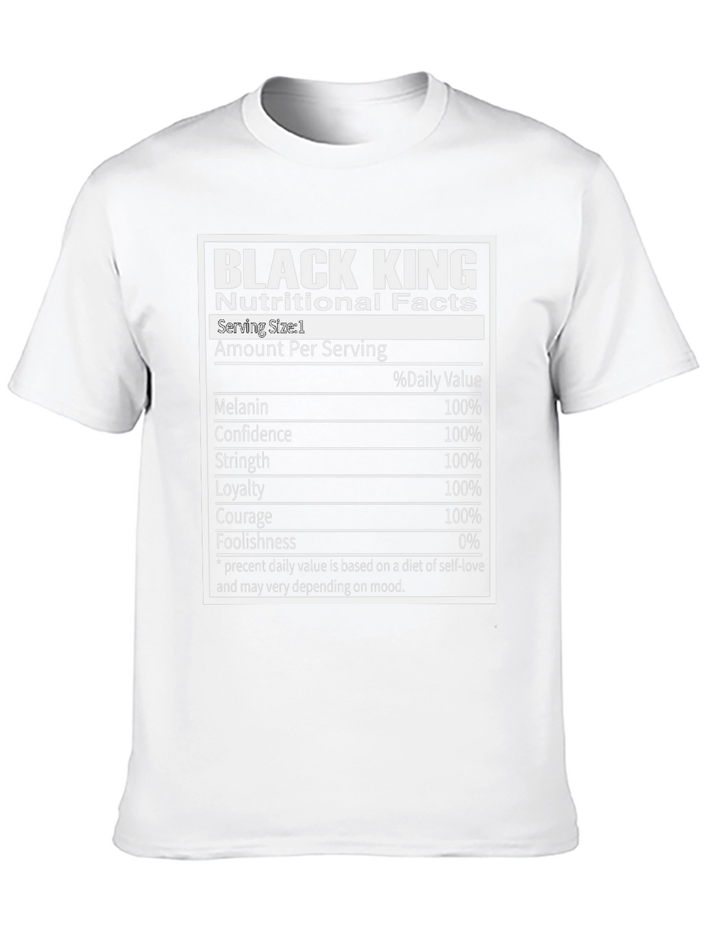 Black King Nutritional Facts T-Shirt
