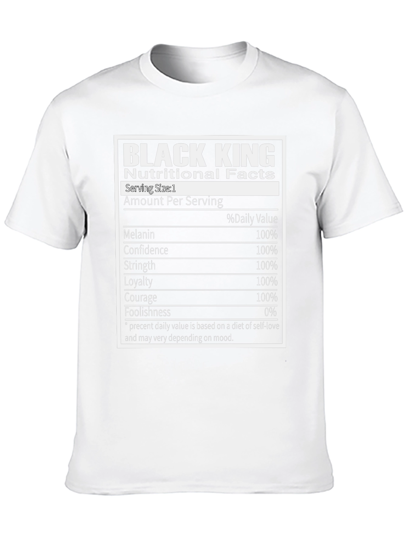 Black King Nutritional Facts T-Shirt