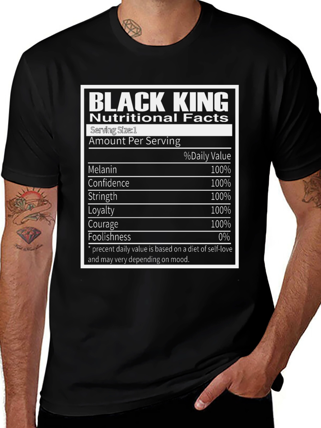 Black King Nutritional Facts T-Shirt