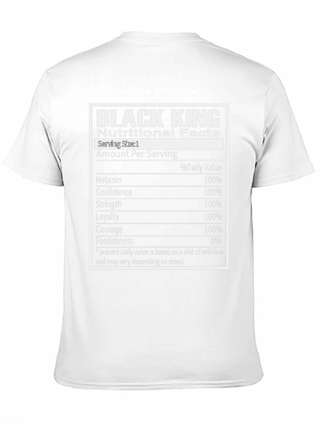 Black King Nutritional Facts T-Shirt