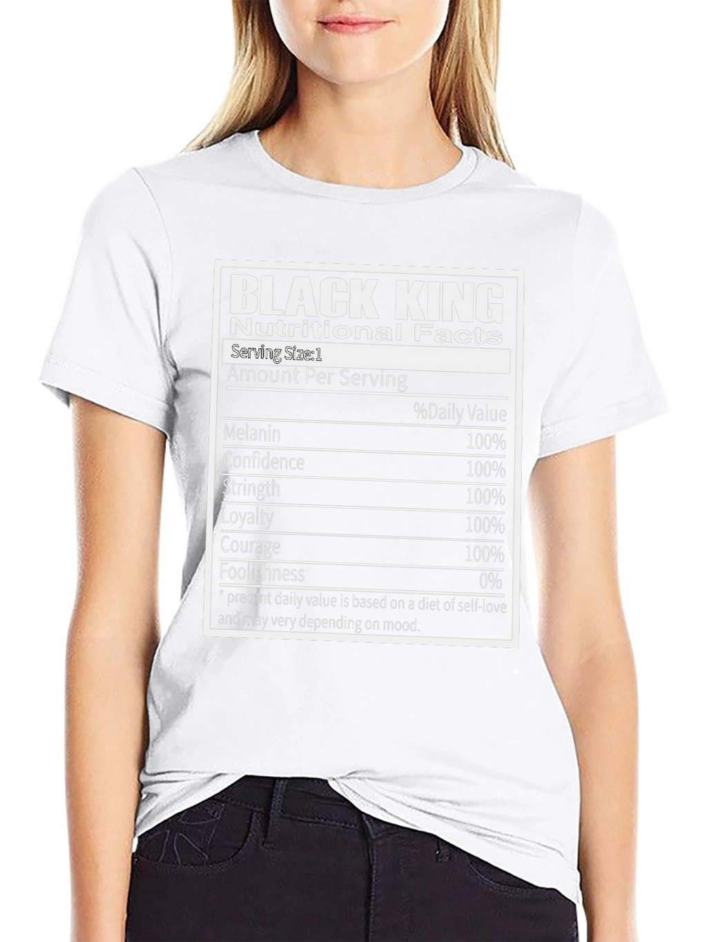 Black King Nutritional Facts T-Shirt