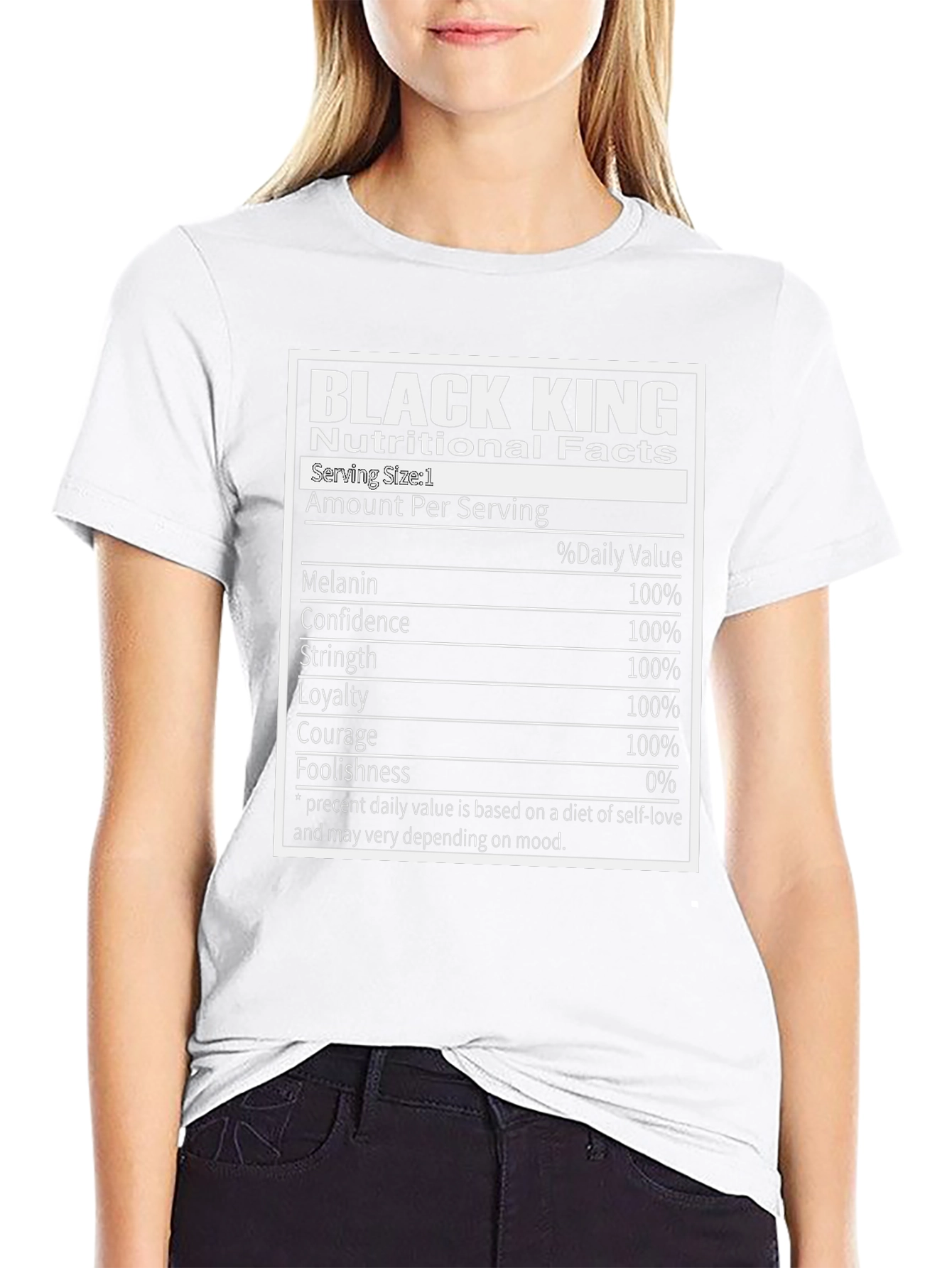 Black King Nutritional Facts T-Shirt