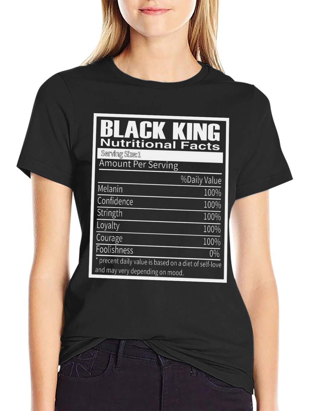 Black King Nutritional Facts T-Shirt