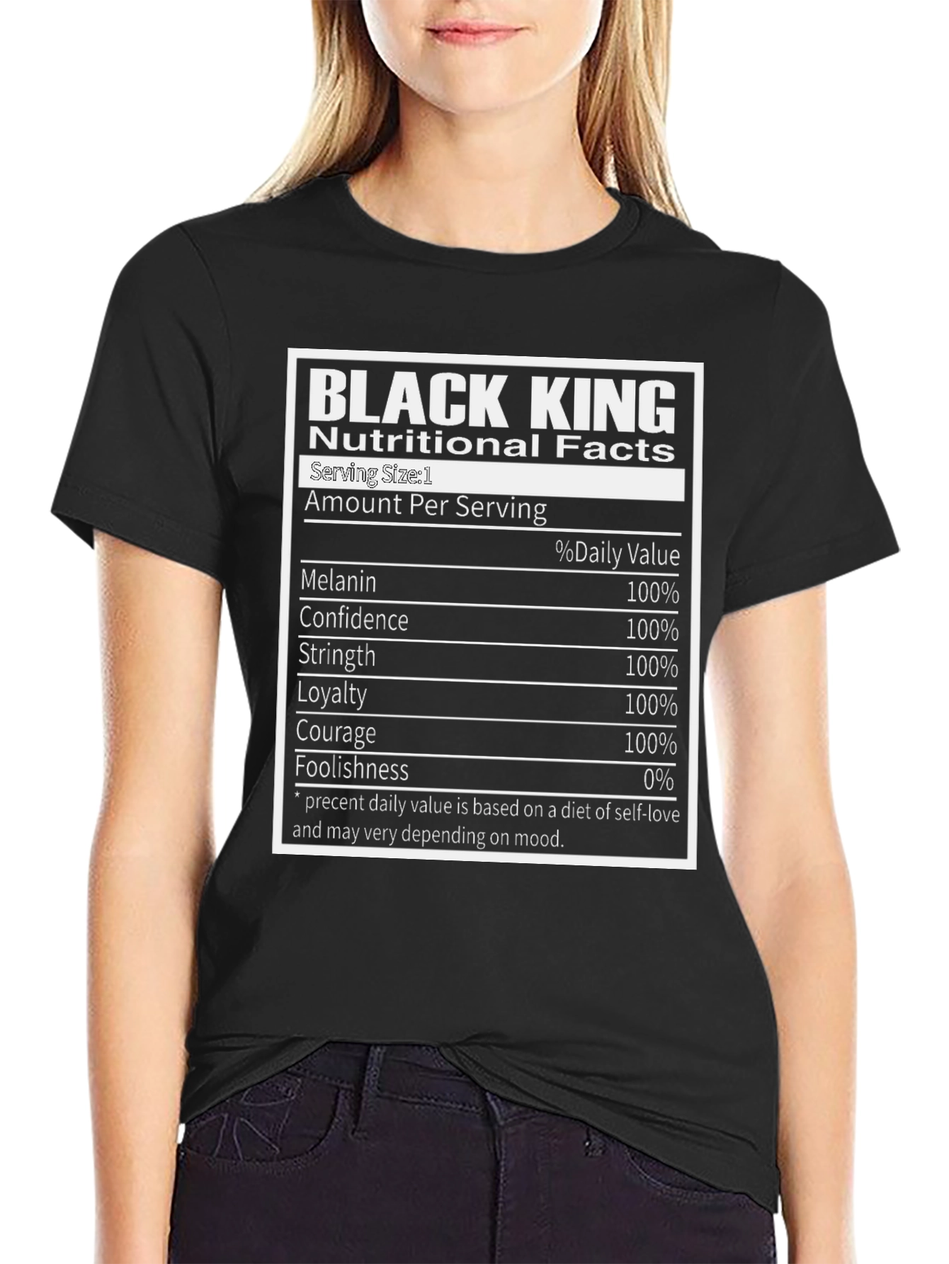 Black King Nutritional Facts T-Shirt
