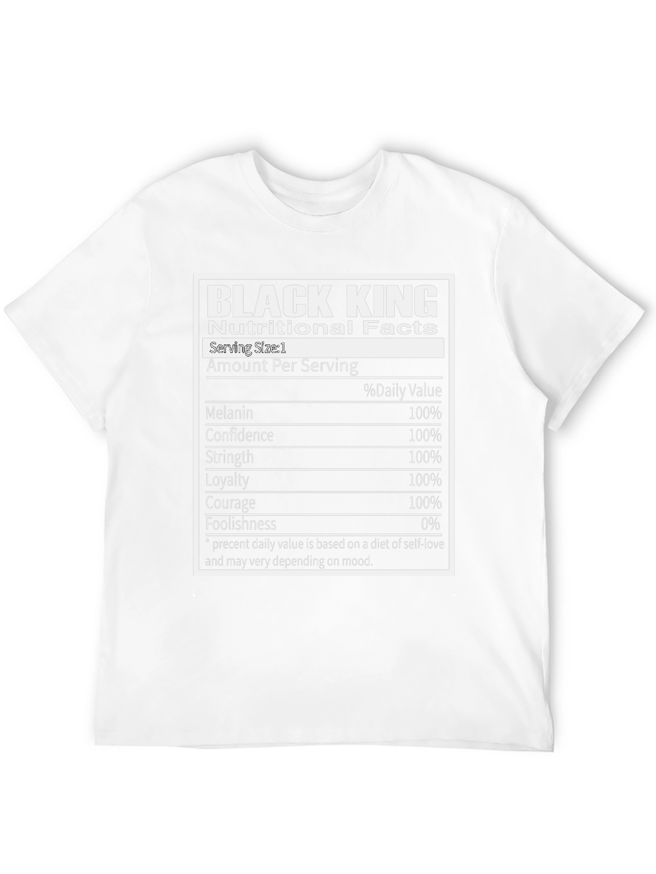 Black King Nutritional Facts T-Shirt