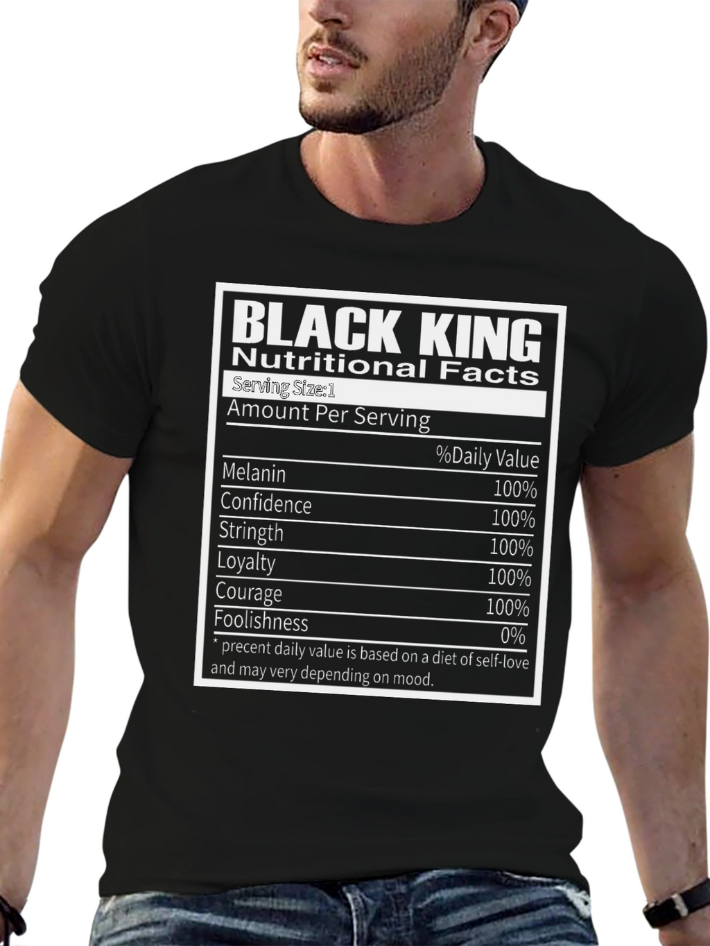Black King Nutritional Facts T-Shirt