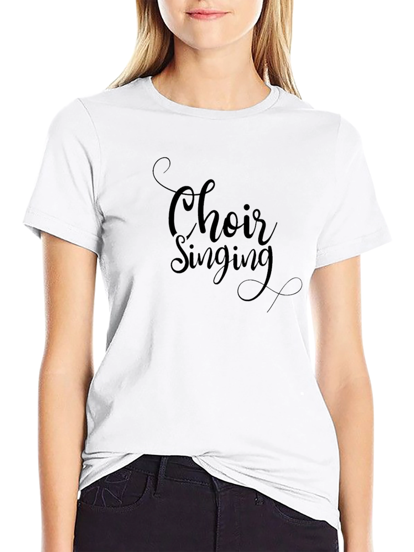 Choir Singing Black Graphic Tee Shirt